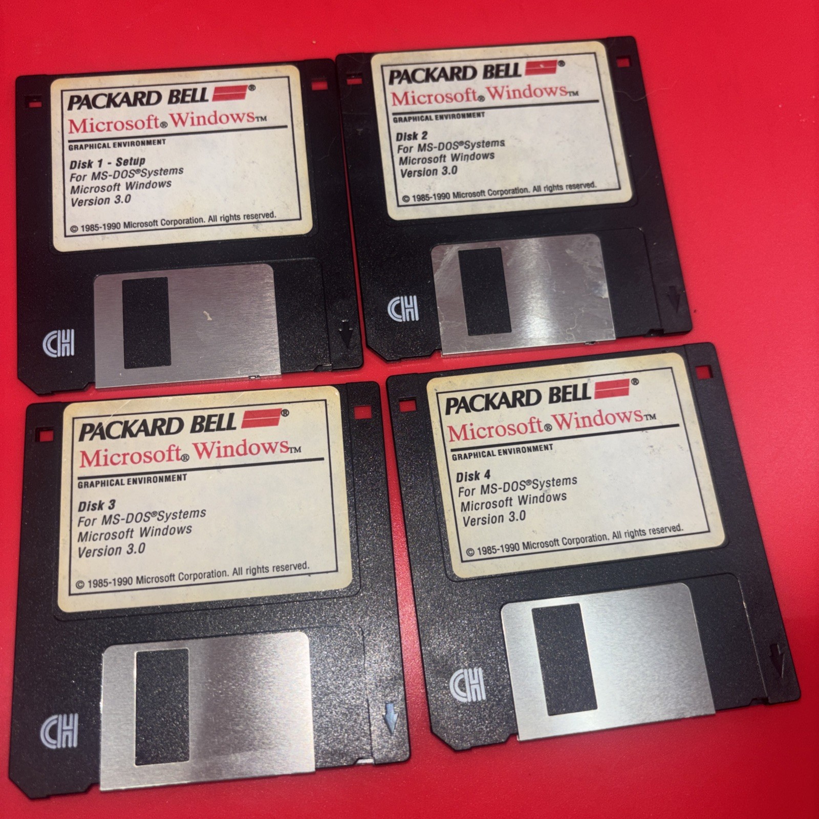 Packard Bell WINDOWS 3.0 3.5" 4 Floppy Disks