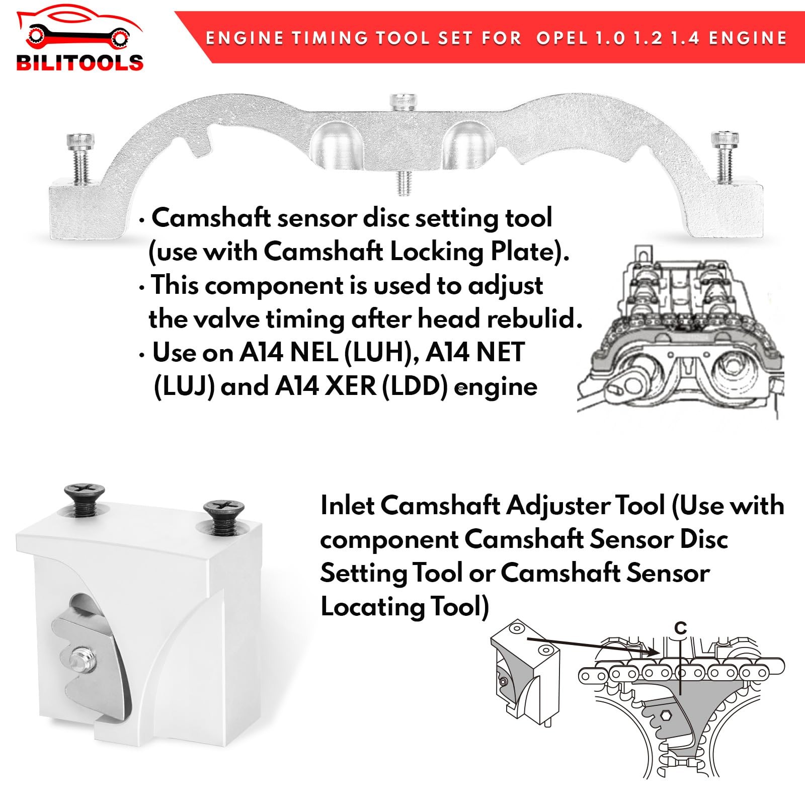 BILITOOLS 1.0 1.2 1.4 L Compatible with GM Chevy Cruze Engine