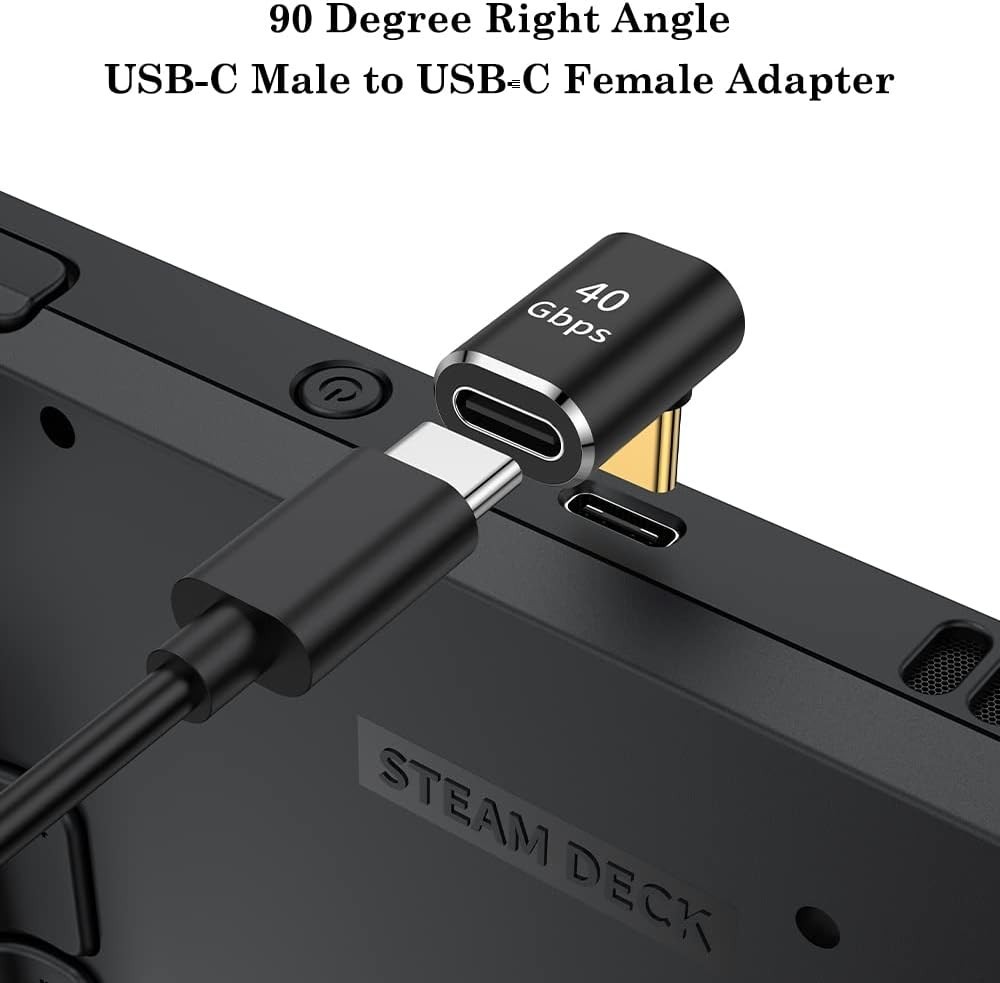USB C 90 Degree Adapter, Right Angle L Shape USB Type C Male to Female (2 Pack)