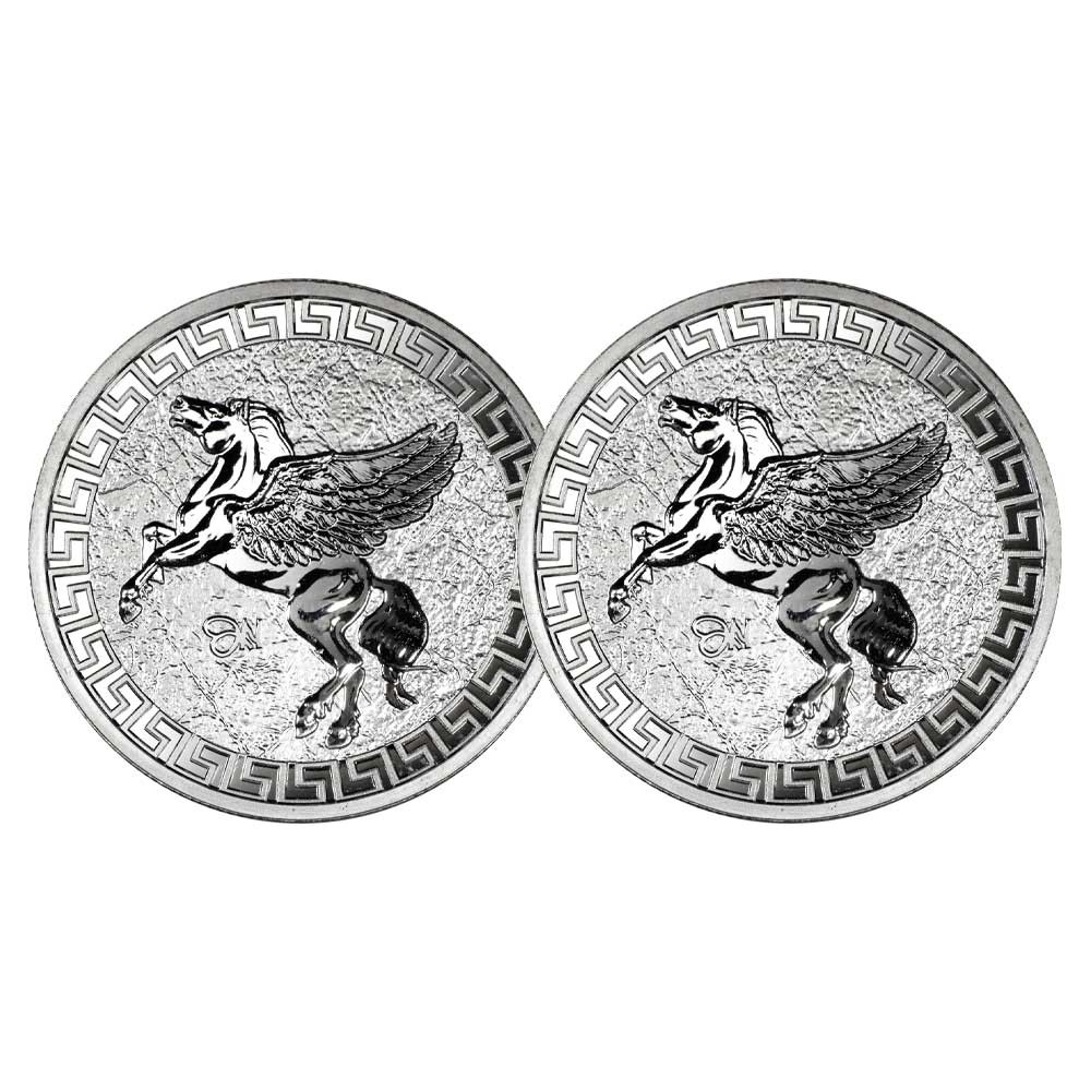Lot of 2 - 2023 £1 St. Helena "Jennie Norris" Pegasus BU