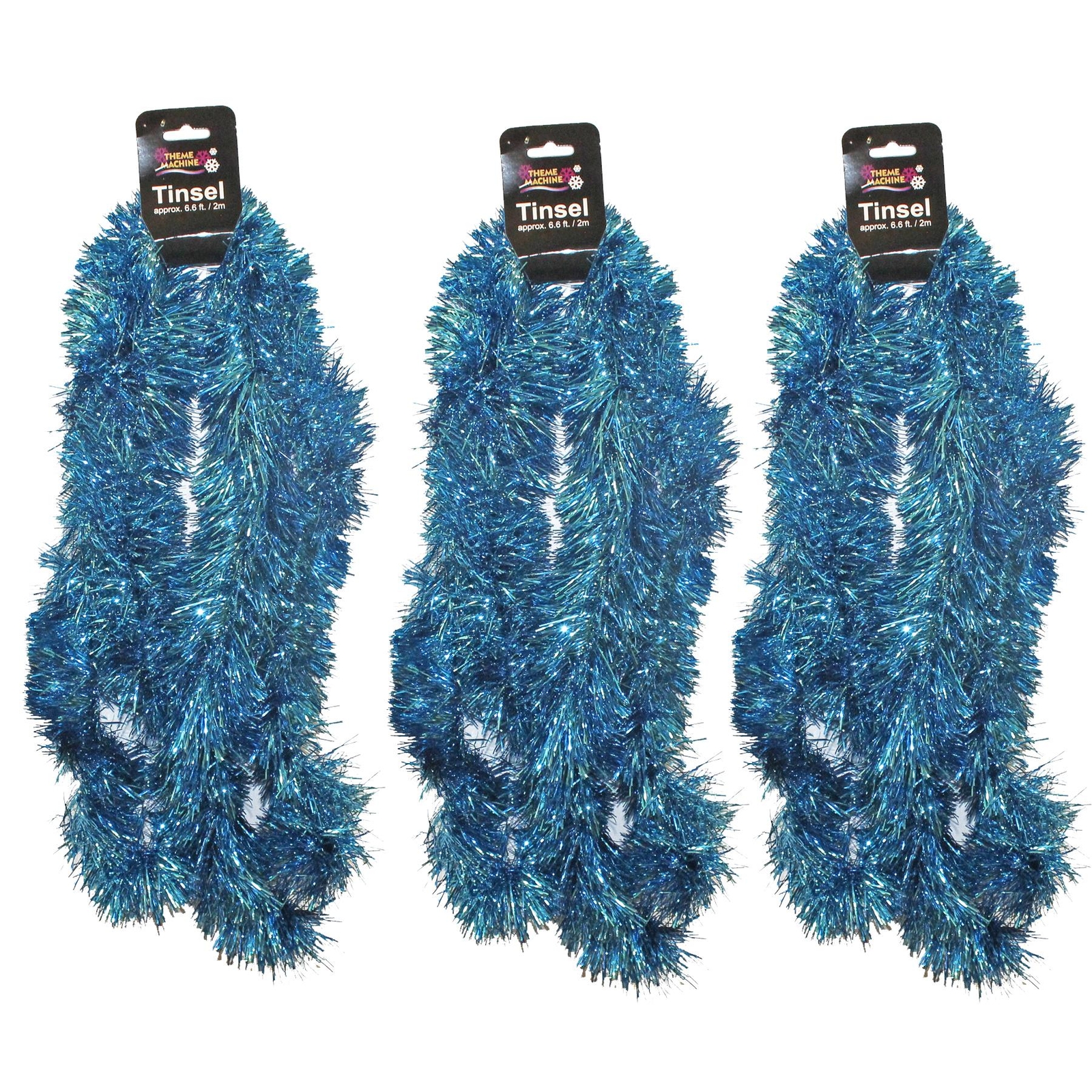 Christmas Tinsel Tree Room Decoration 6 Metres (3x 2M) Blue