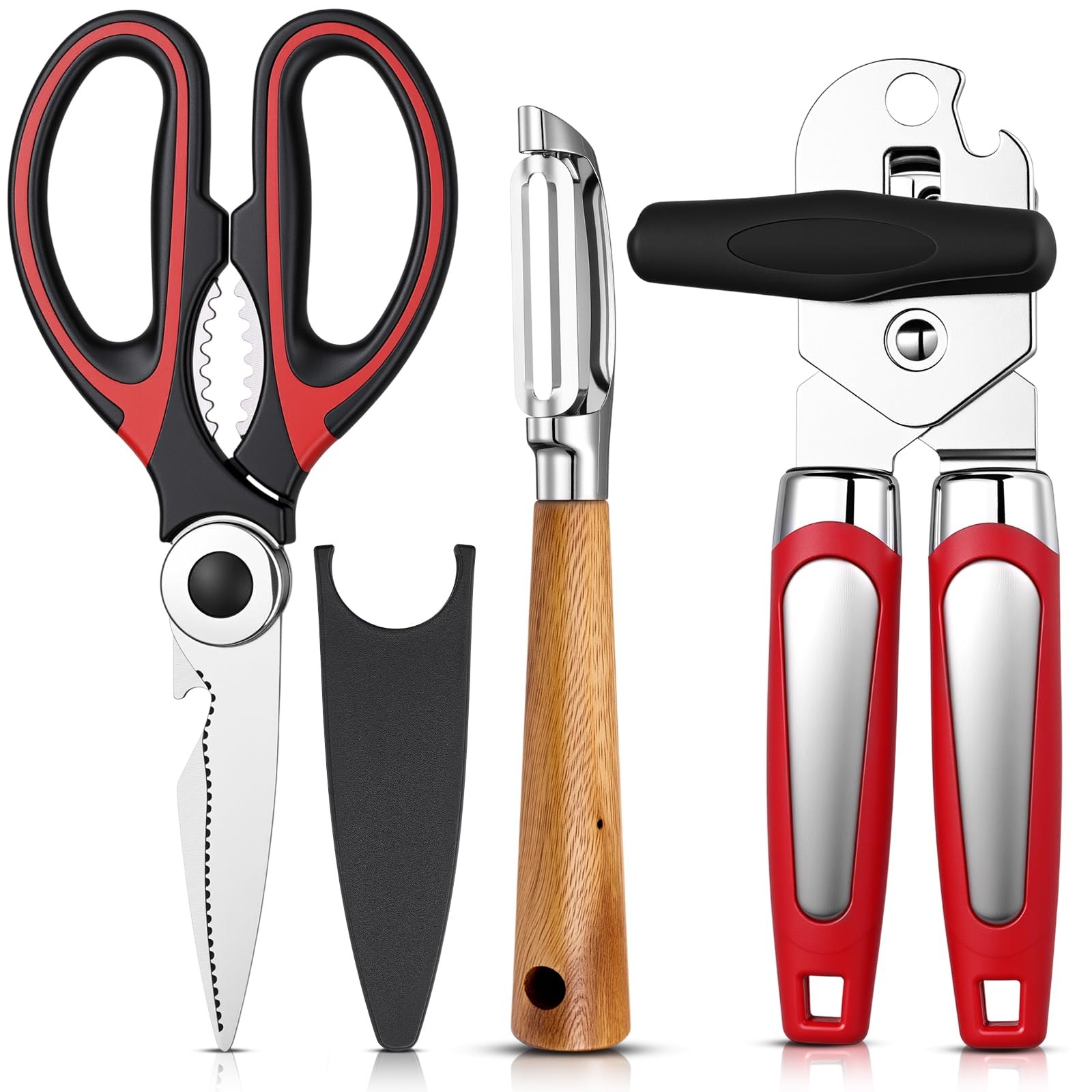 Leriton Left Handed Kitchen Scissors Shears Can Opener and Peeler Set Left Ha...