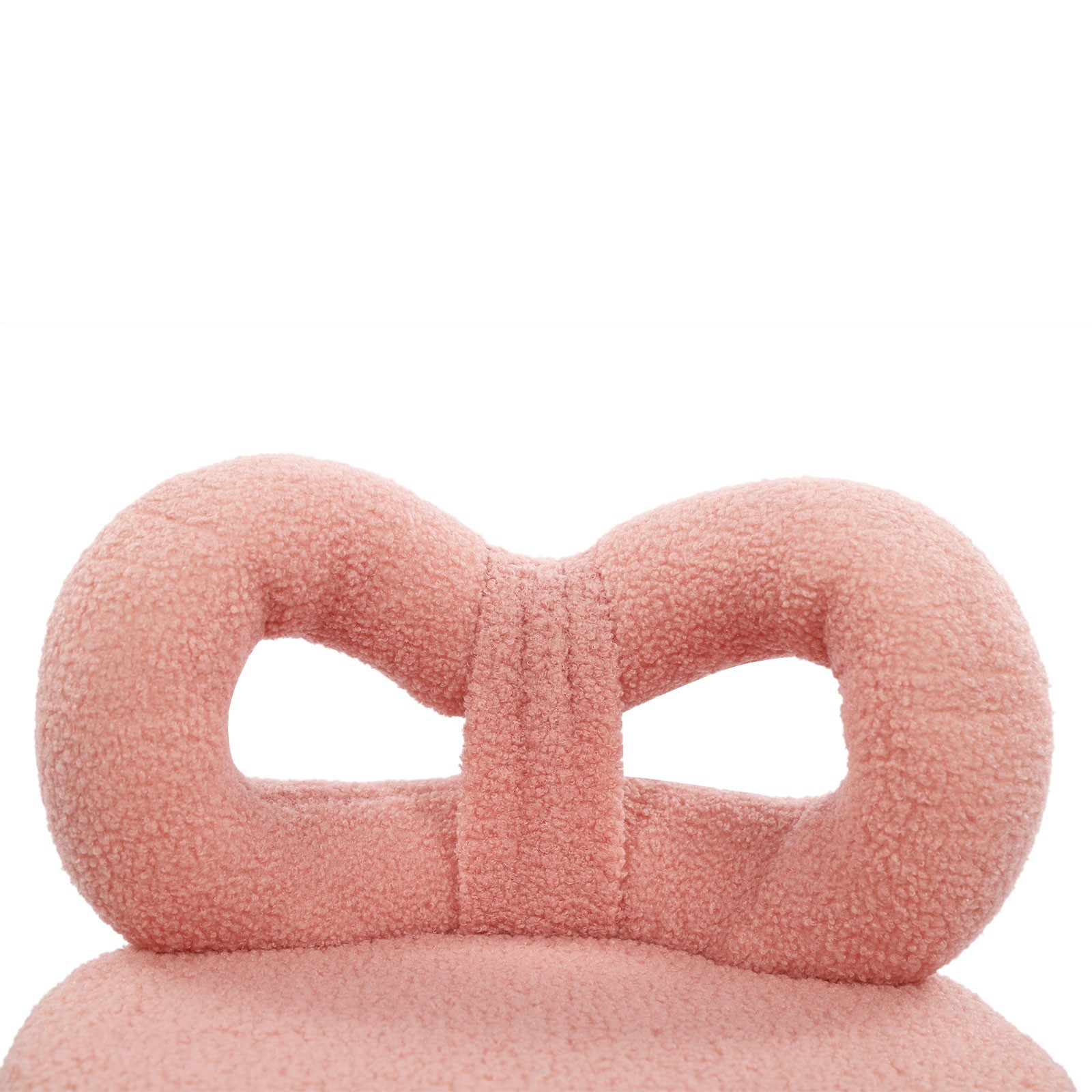 Vanity Chair with Cute Bow Backrest & Wheels, 360° Rolling Makeup Seat
