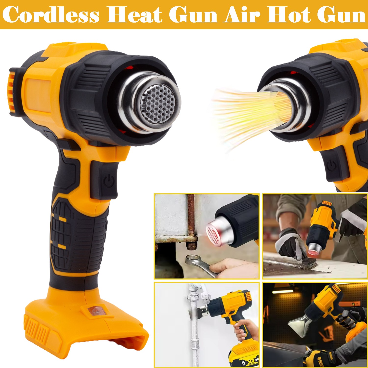 Heat Gun For Dewalt 20V Max Li-Ion Battery 360W Hot Air Gun Kit 4× Nozzles NEW