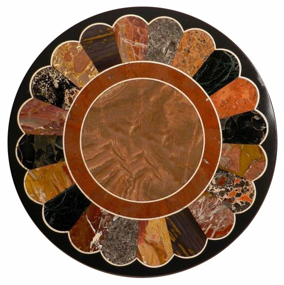 21" Marble Coffee Table Top Inlay multi stones Marquetry Art Work