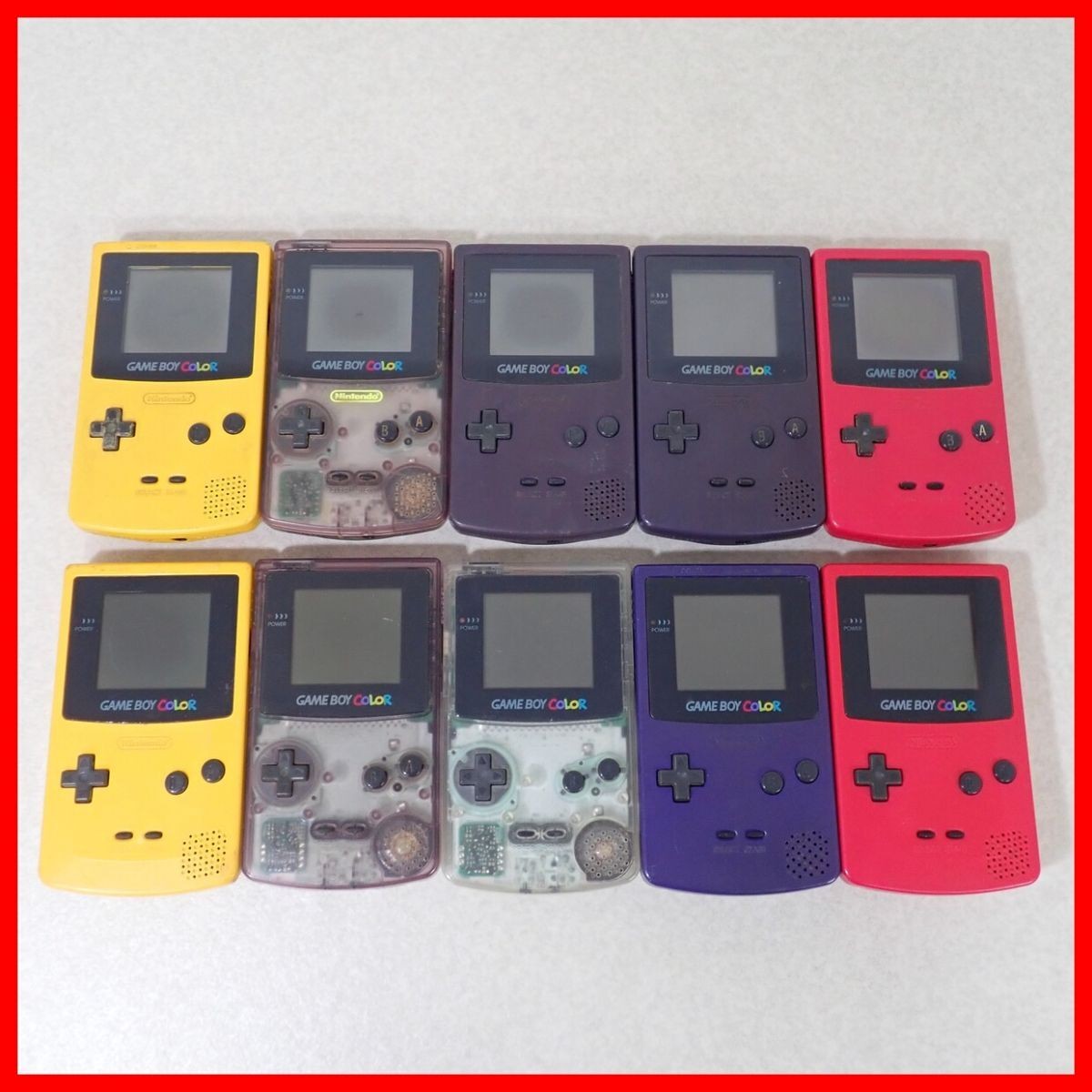 Nintendo GameBoy Color Console GBC Bulk Lot of 10 Set Random Color JAPAN JUNK