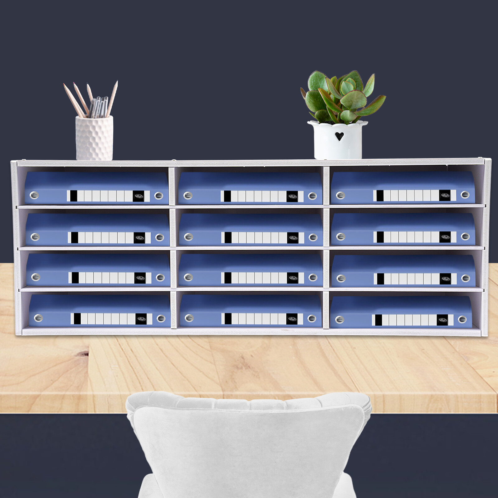 For Classroom 4-Tier Mail Sorter Organizer Countertop Literature Student Mailbox