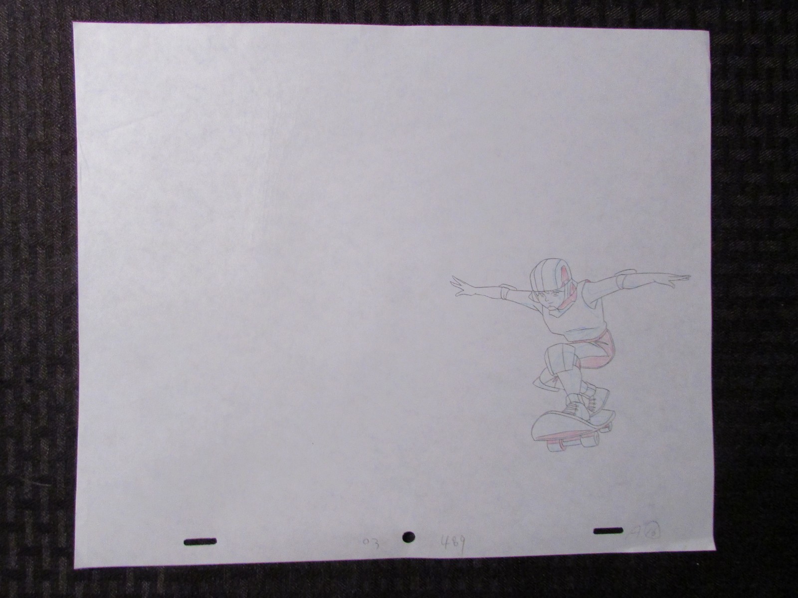 GI JOE Cartoon 12.5x10.5" Animation Prod Drawing FN+ 6.5 Skateboard Girl A-16