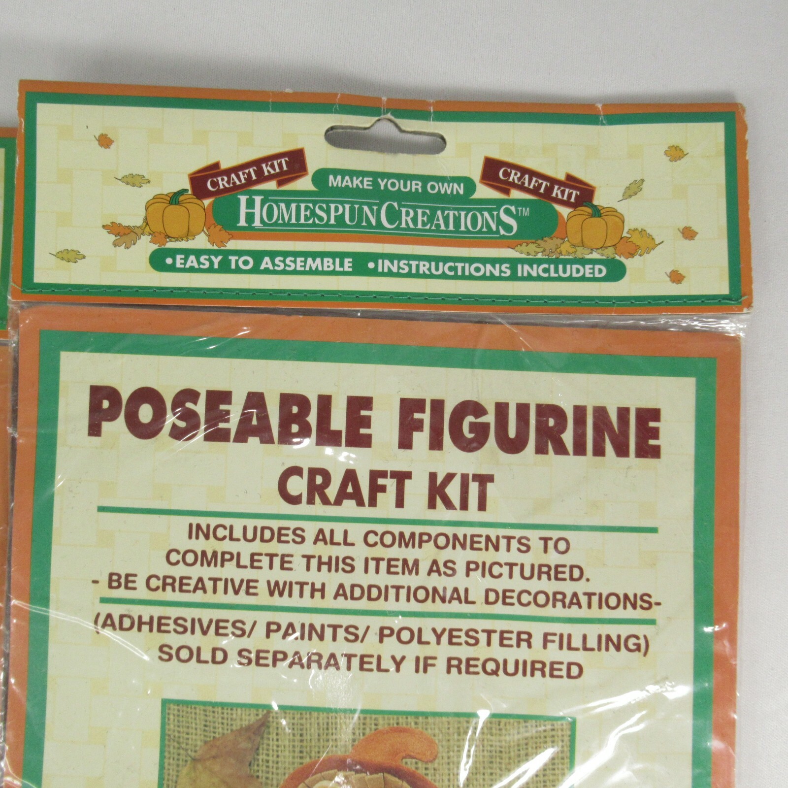 Fall Cat Scarecrow 2 Craft Kits Dandee Homespun Creations Poseable Figurine