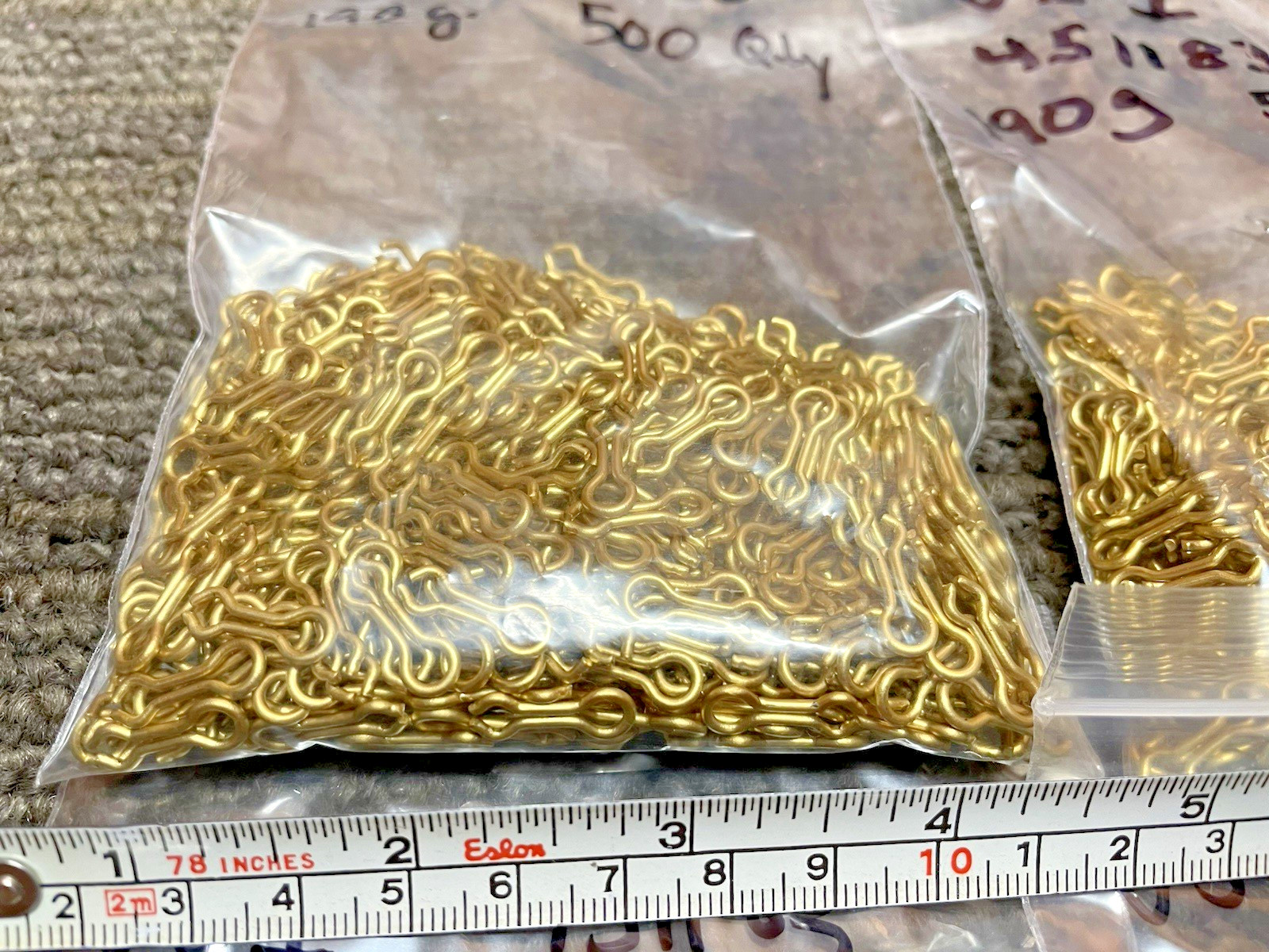Quantity 500 US-1 Brass Sinker Eyelets for Sinkers
