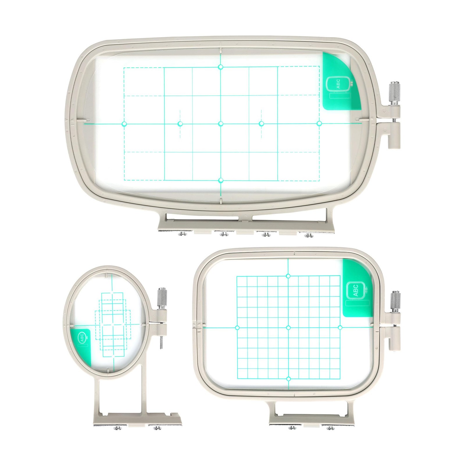 Embroidery Hoops for Brother SE700, PE535, SE600, Babylock Verve & More (3-in-1)
