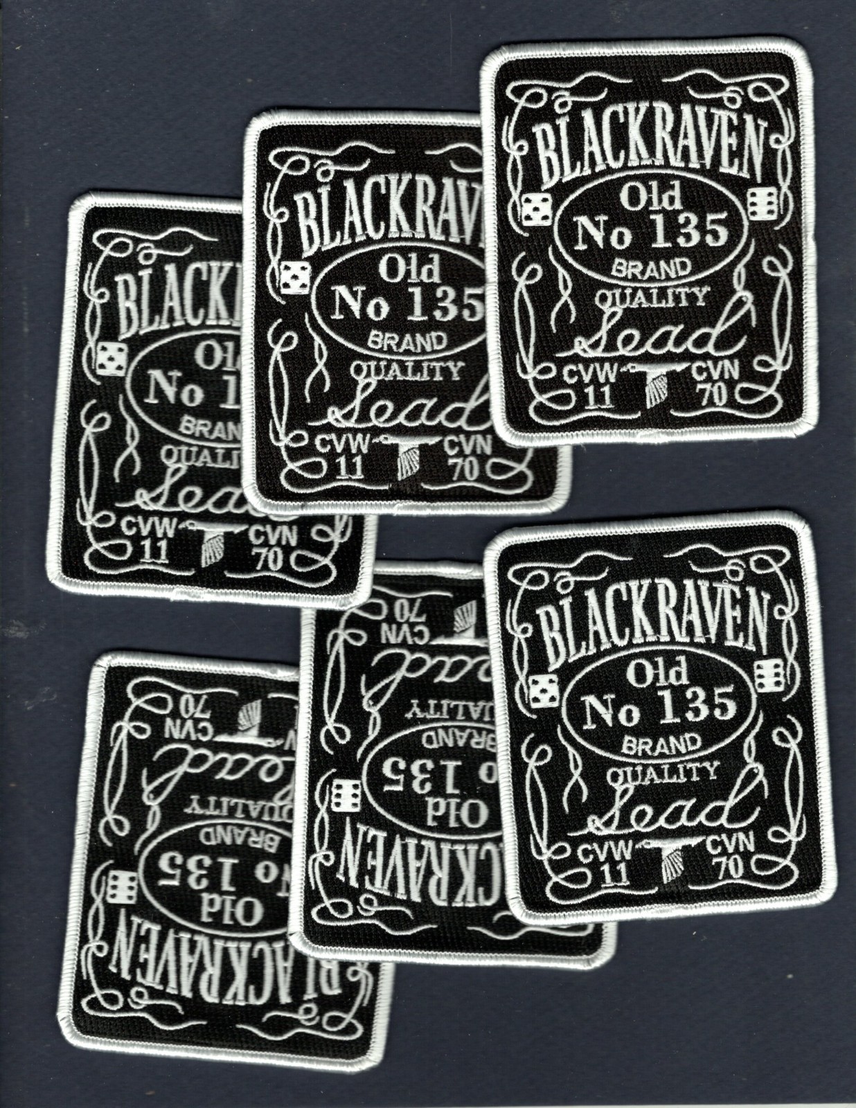 Dealer Lot VAQ-135 BLACK RAVENS Old 135 CVN-70 US NAVY Squadron Patch Set of 6