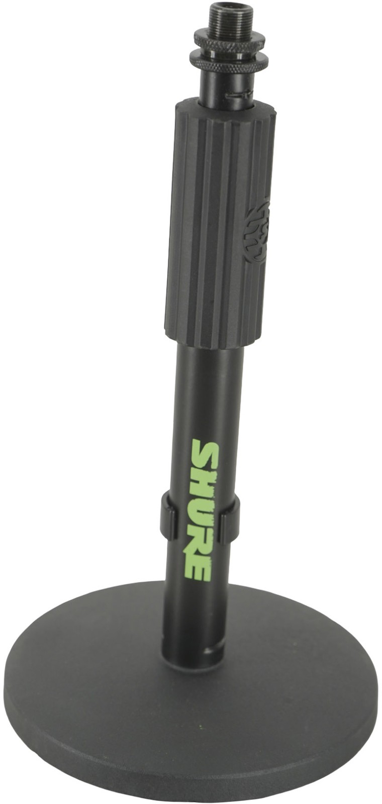 Shure Round Base Desktop Mic Stand Adjustable Twist Clutch 6" Black