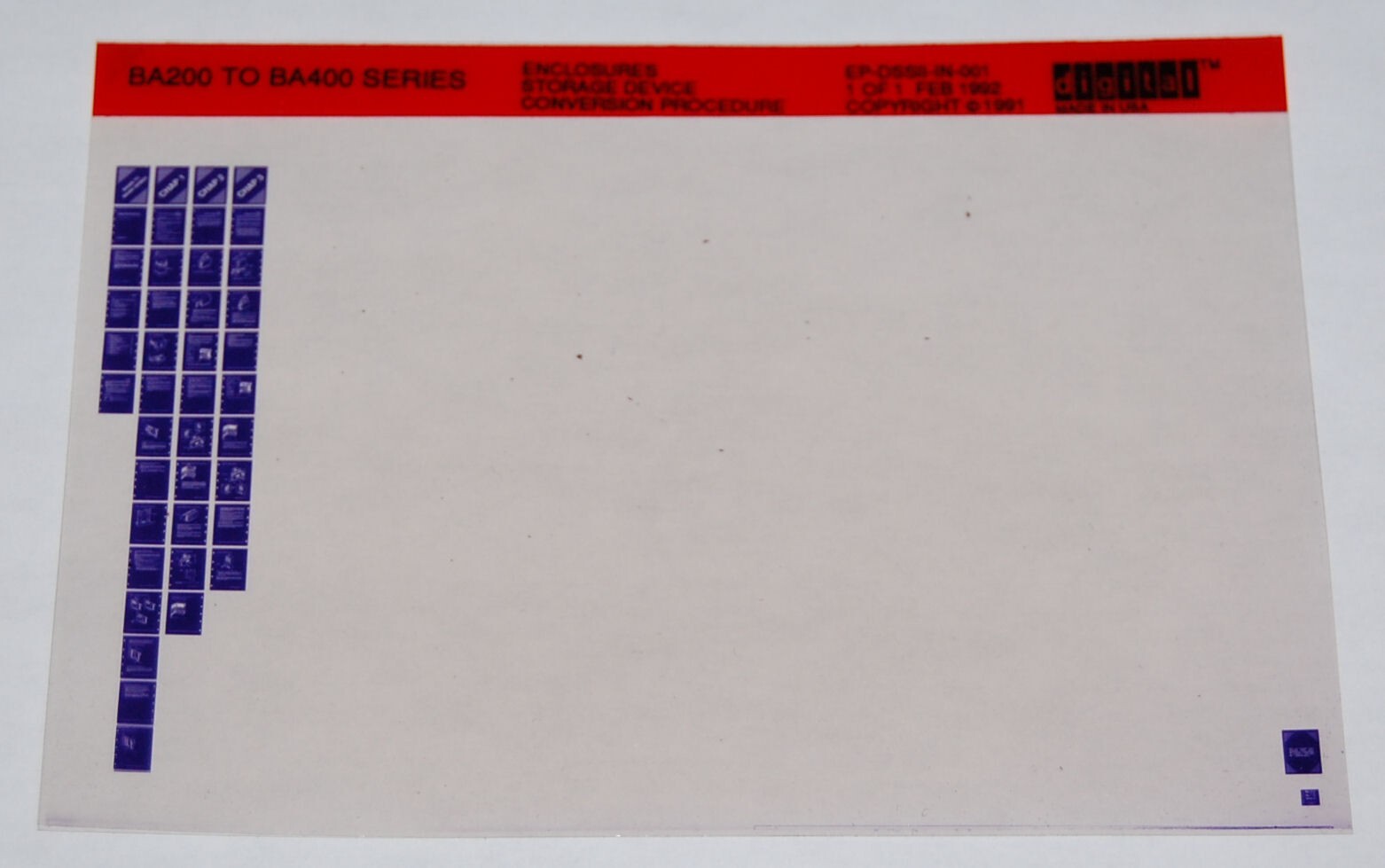 DEC BA200 To BA400 Series Enclosures Storage Device Conversion Procedure Manual