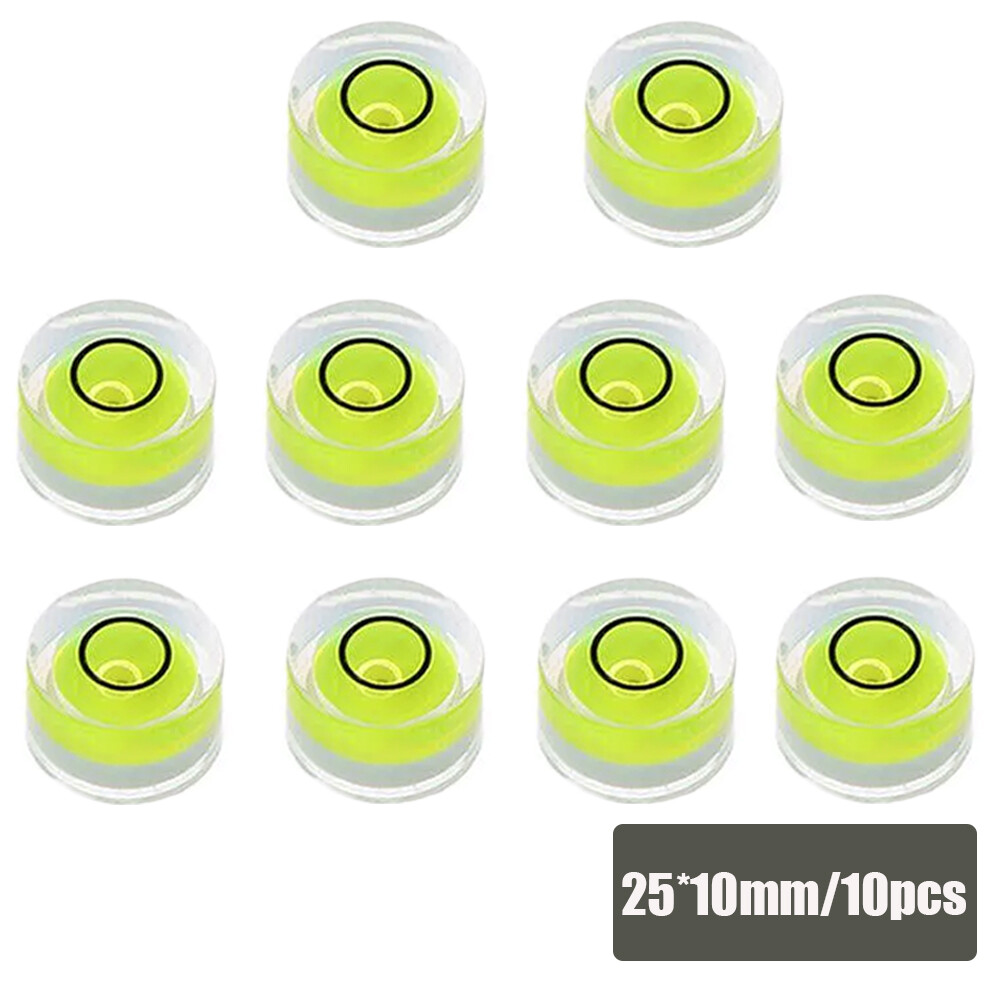 10PCS Mini Circular Bullseye Bubble Levels 25 x 10mm for Layout Non Adhesive US