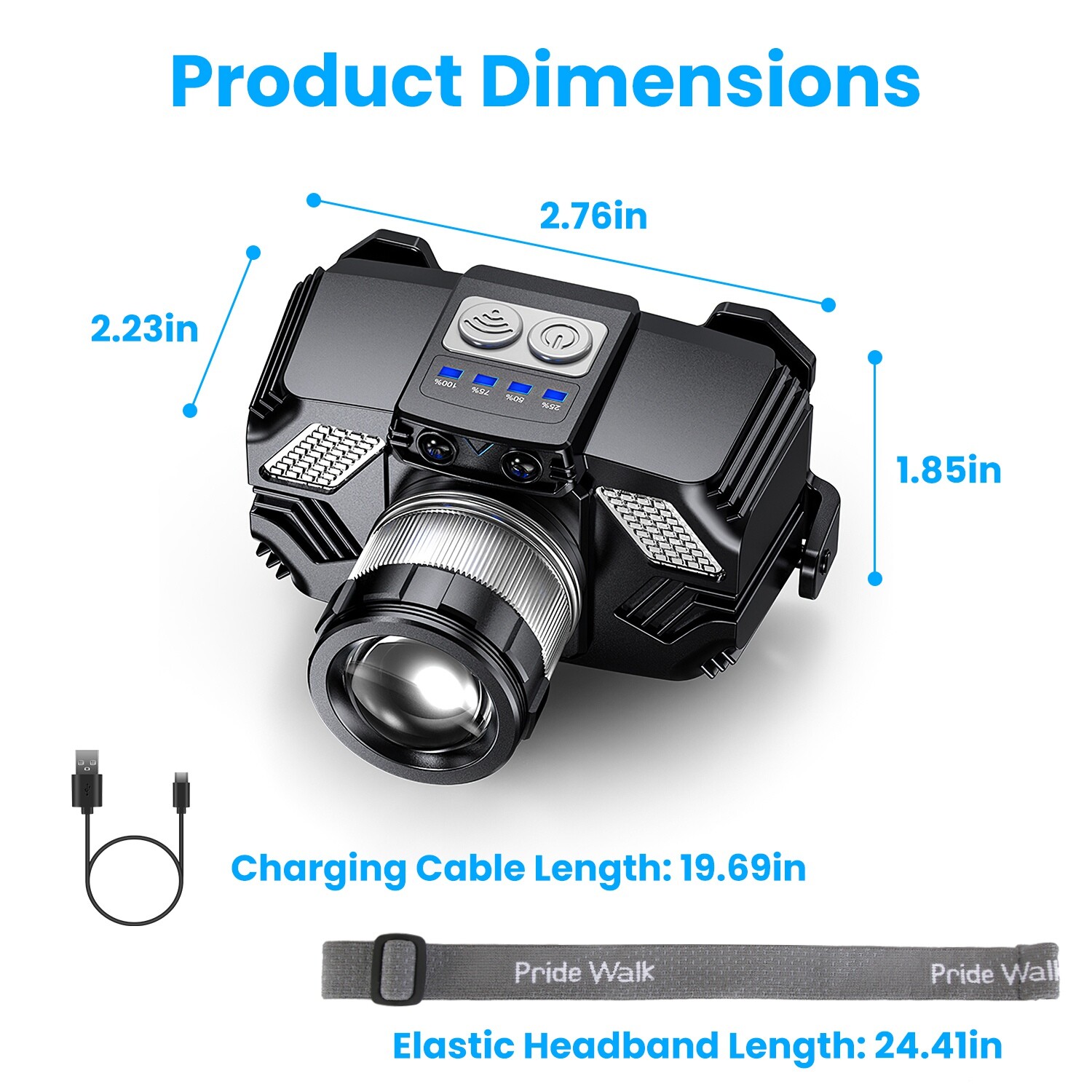LED Headlamp Light Rechargeable Headlight Zoomable Head Torch Lamp Flashlight