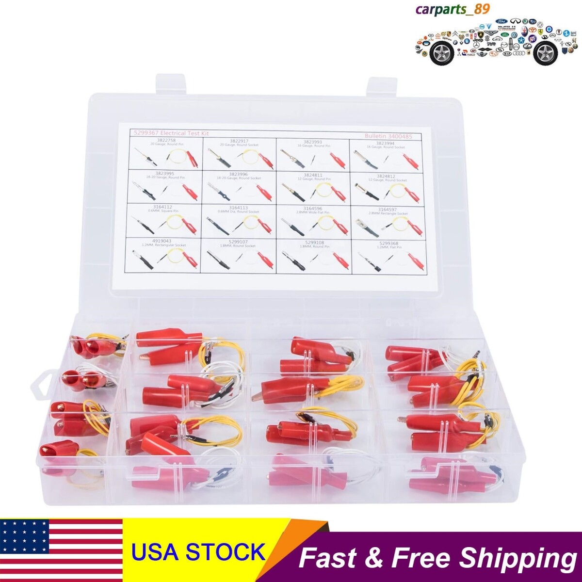 5299367 TEST LEAD KIT 16 PIECES ELECTRICAL TESTERS WIRE CONNECTORS CABLES SET