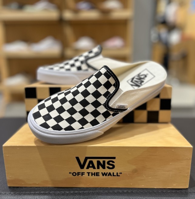 Vans Classic Slip-On Mule Checkerboard Black White Unisex Shoes VN0004KTEO1