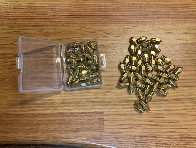 66X MK8 .3mm Brass Extruder Nozzles for 3D Printers