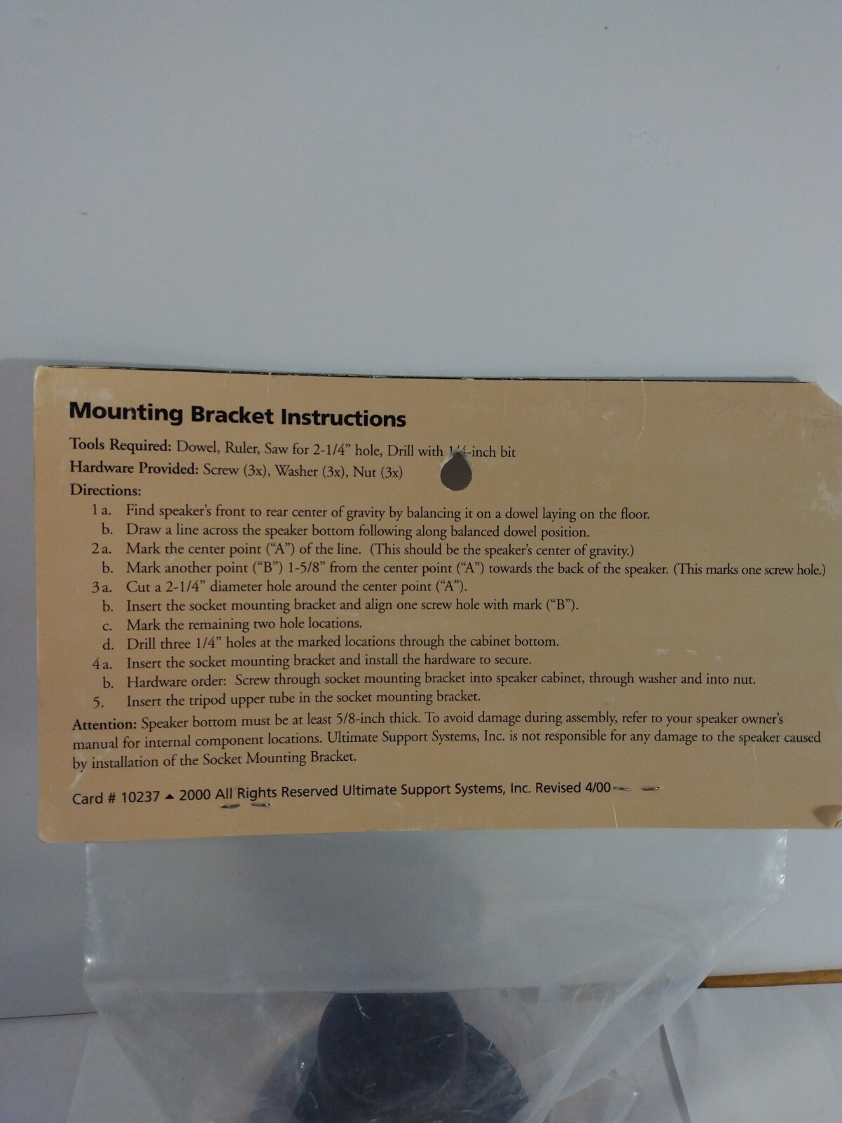 TRIPOD SOCKET MOUNTING BRACKET BRAND NEW FREE SHIPPING