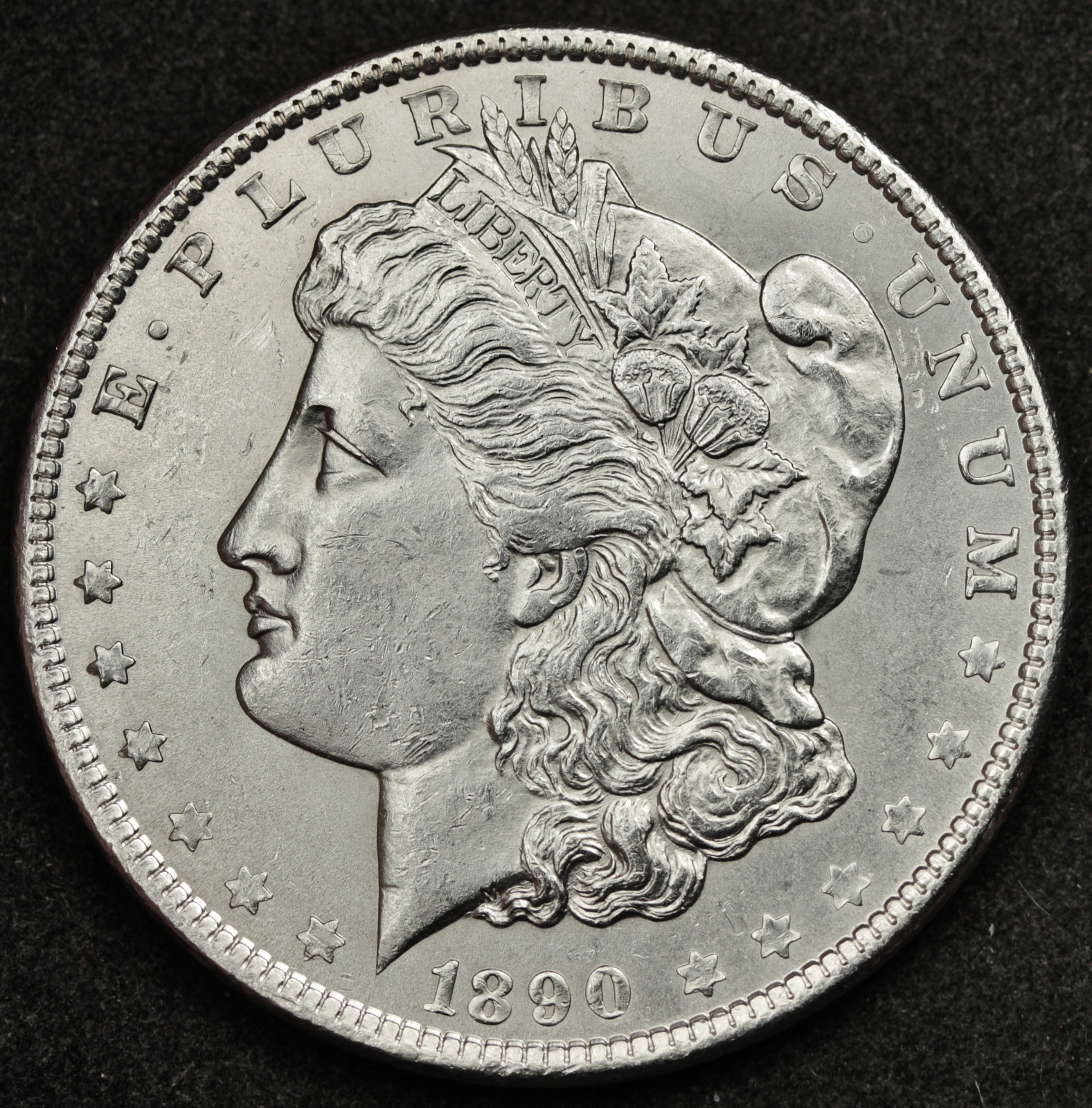 1890 Morgan Silver Dollar.  B.U.  92162  Inventory H.