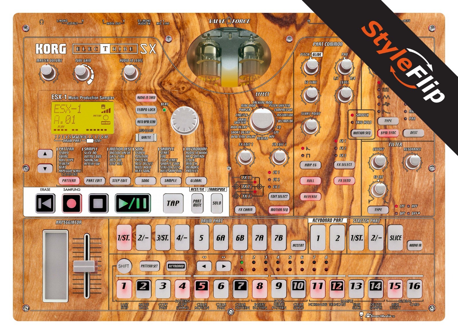 Korg Electribe SX ESX-1 Skin | Wood #6 | Protective Decal | StyleFlip Skins