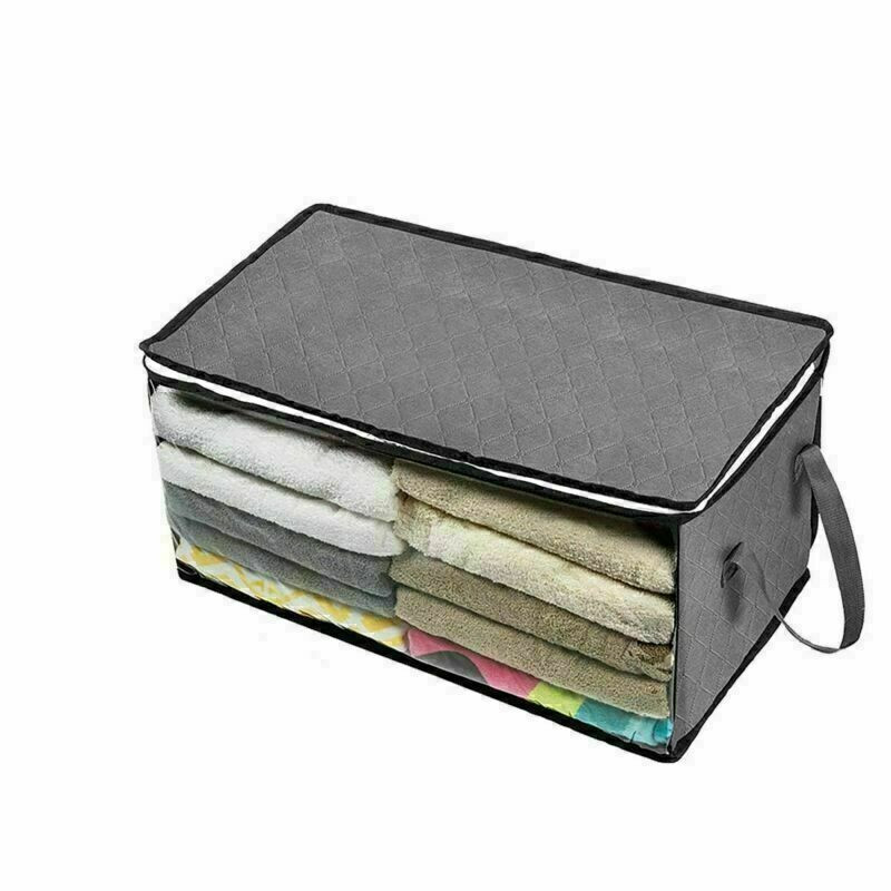 Large anti Dust Clothes Storage Bag Quilt Blanket Storage Sort Home Organizer US