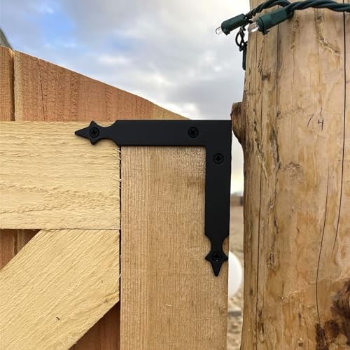Barn Door Decorative Corner Bracket, 4.9 in Matte Black Rustic L Brackets