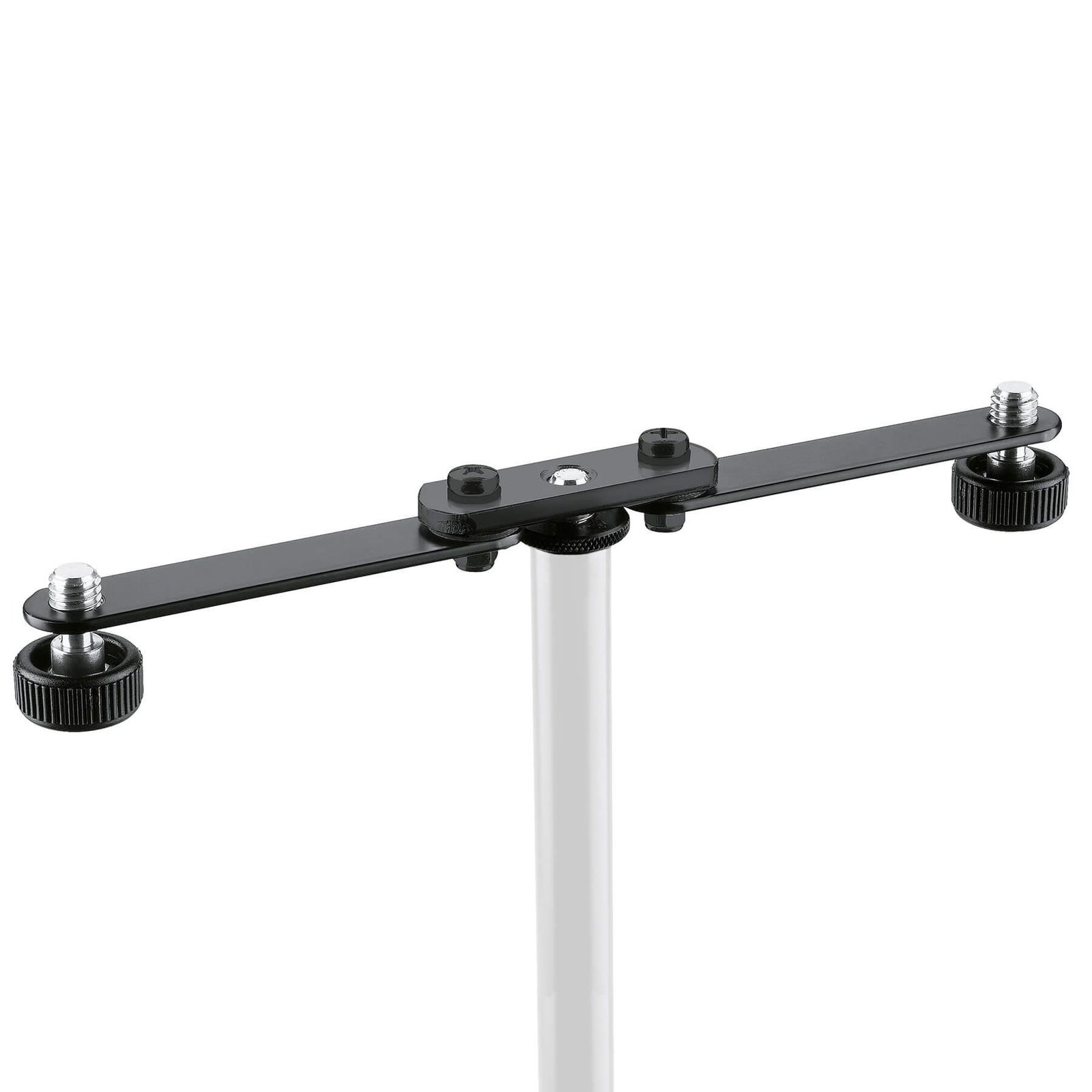 K&M 23510 Black Articulating Stereo Microphone T-Bar Adapter 2 Mic Attachment