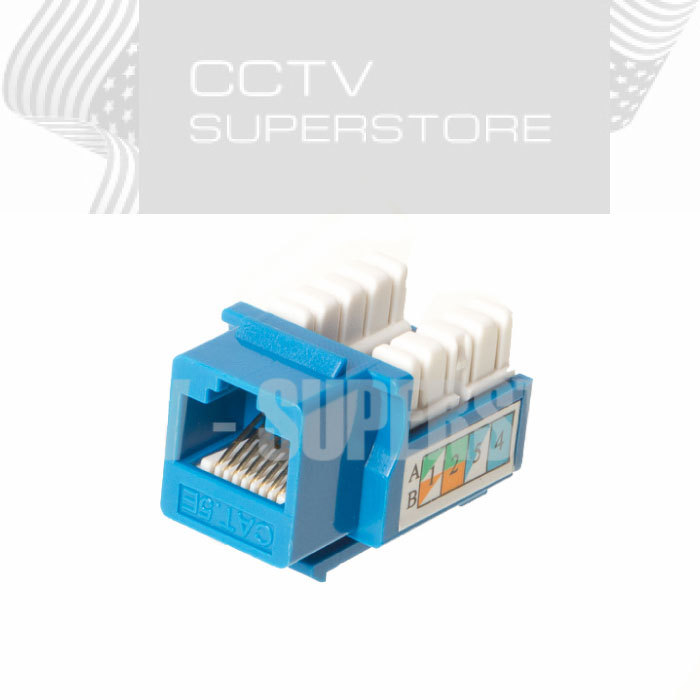 10 pack lot Keystone Jack Cat5e Blue Network Ethernet 8P8C RJ45 110 Punchdown