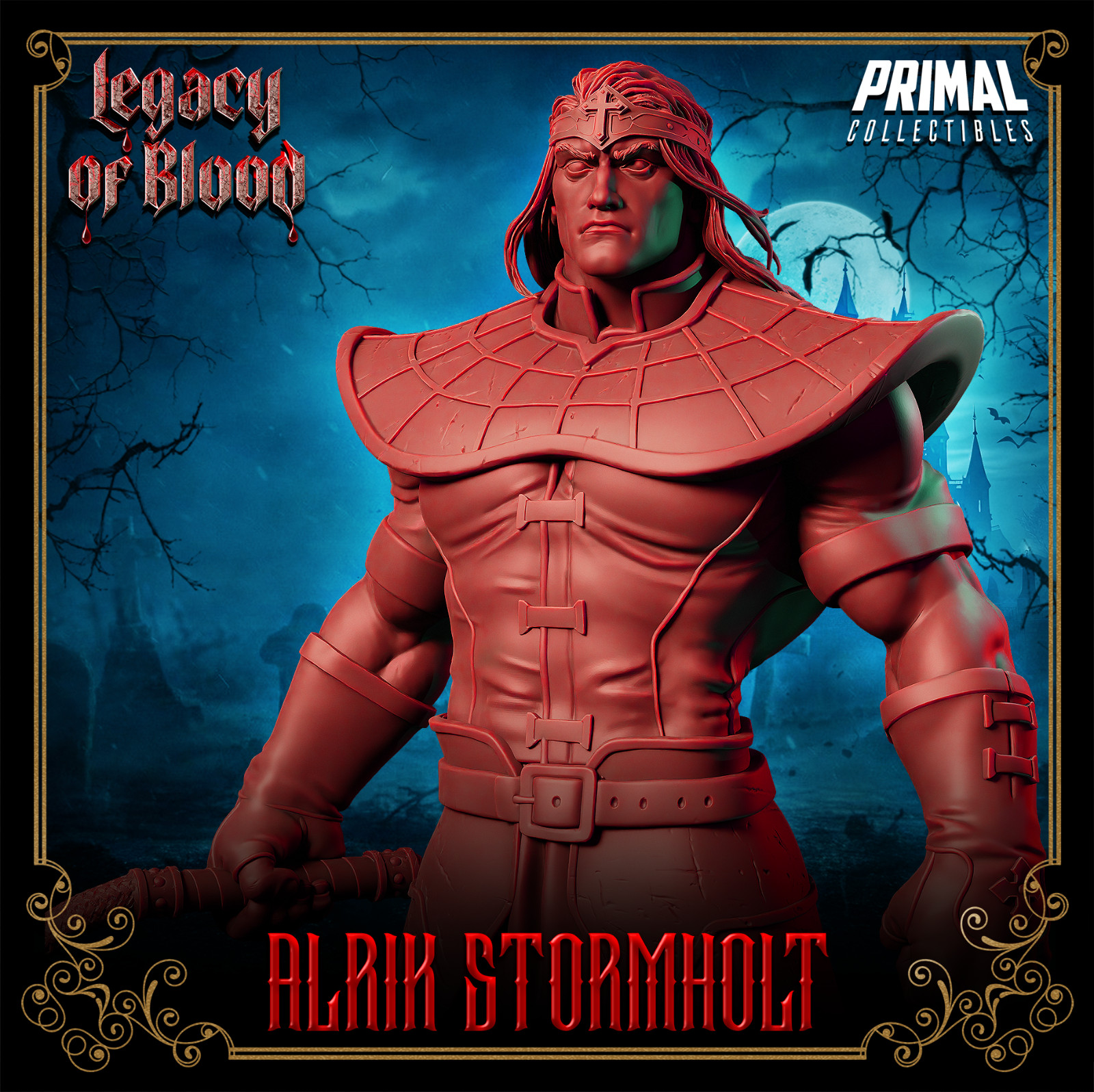 Alrik Stormholt-Legacy of Blood-3D Printed Resin RPG/TT Gaming Miniature/Bust