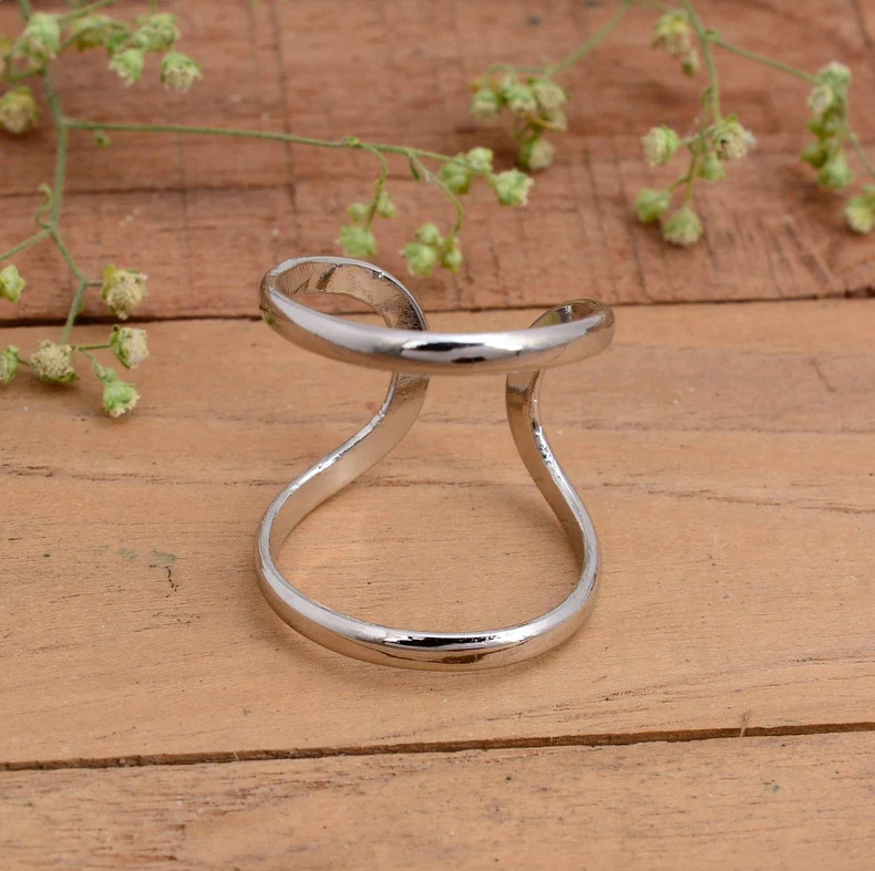 925 Sterling Silver Ring Handmade Adjustable Splint Knuckle Ring All Size SI10