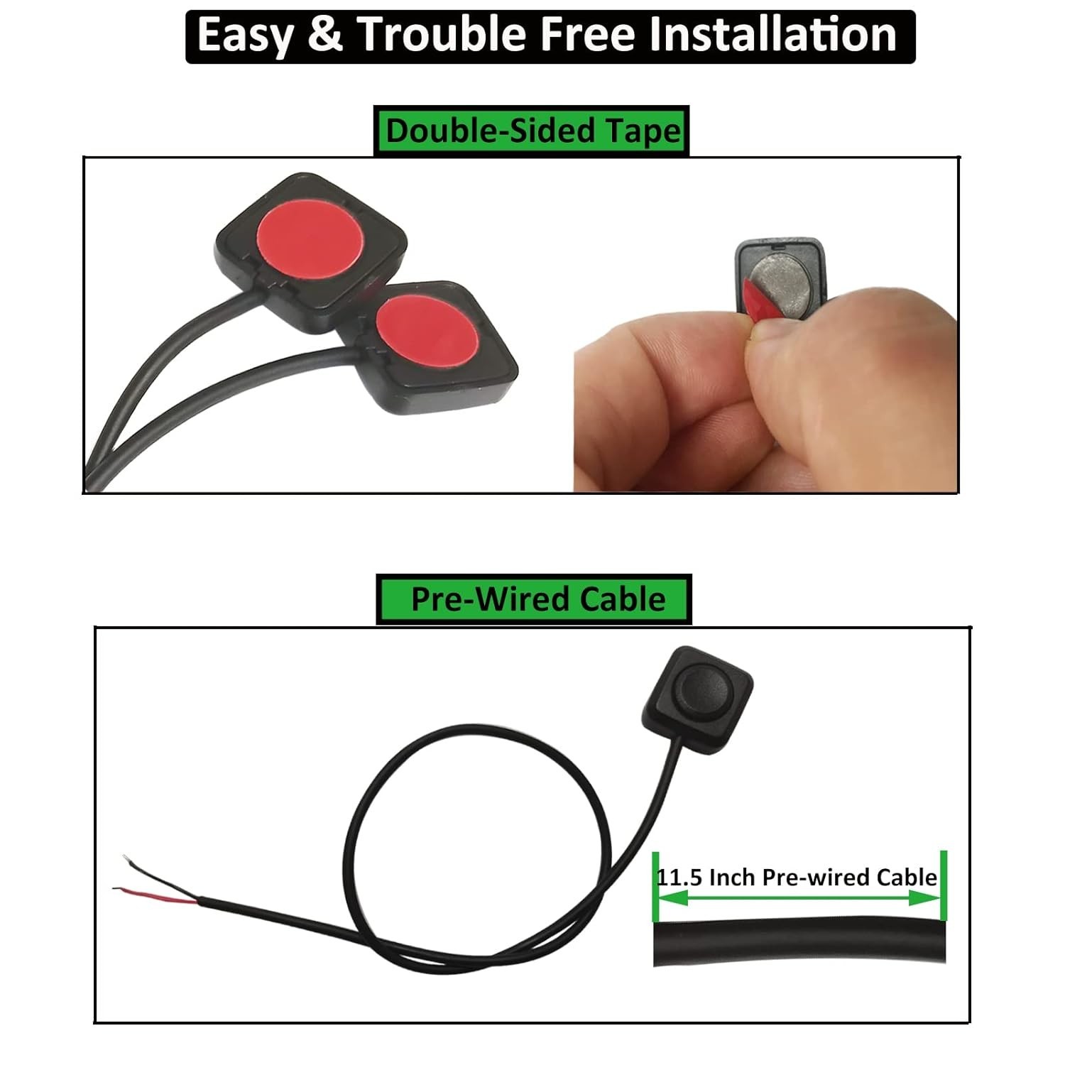 Compact Surface Mount Push Button Switches [2-Pack] - Easy Install & Reliable