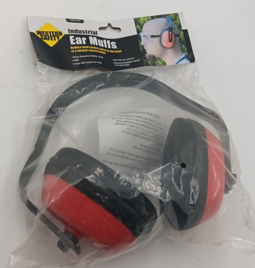 WESTERN SAFETY Unisex Adult Noise Reducing Industrial EAR MUFFS One Size RED