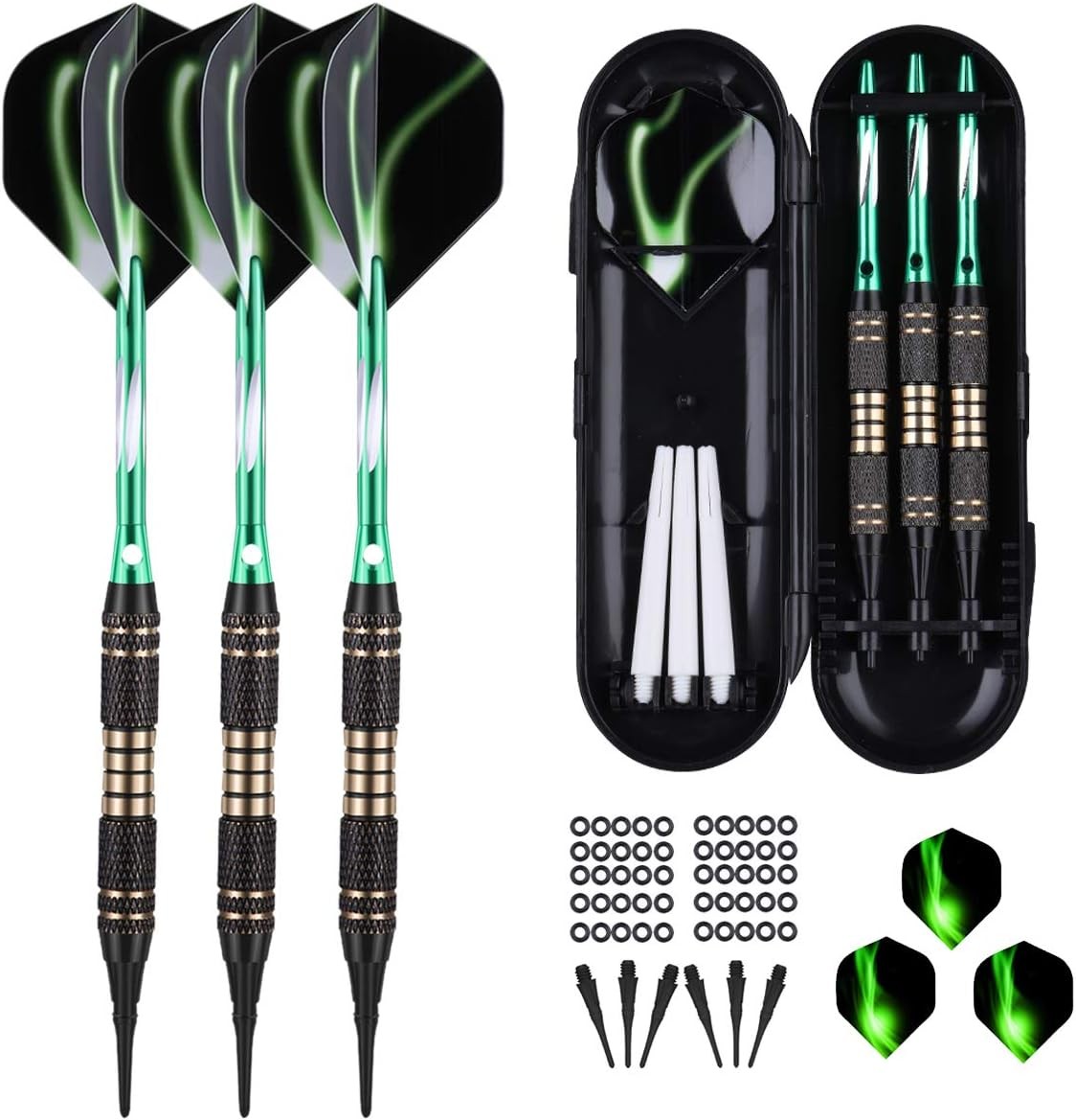 Soft tip Darts Set 18/20 Grams - Professional Darts Plastic Tip with Brass Barre