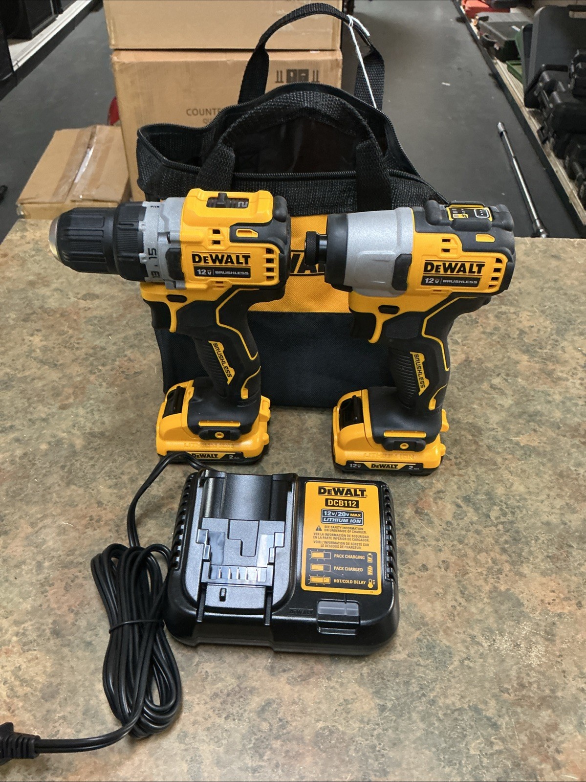 DeWalt DCF801 12V 1/4" Impact Driver DCD701 12V 3/8" Drill Driver