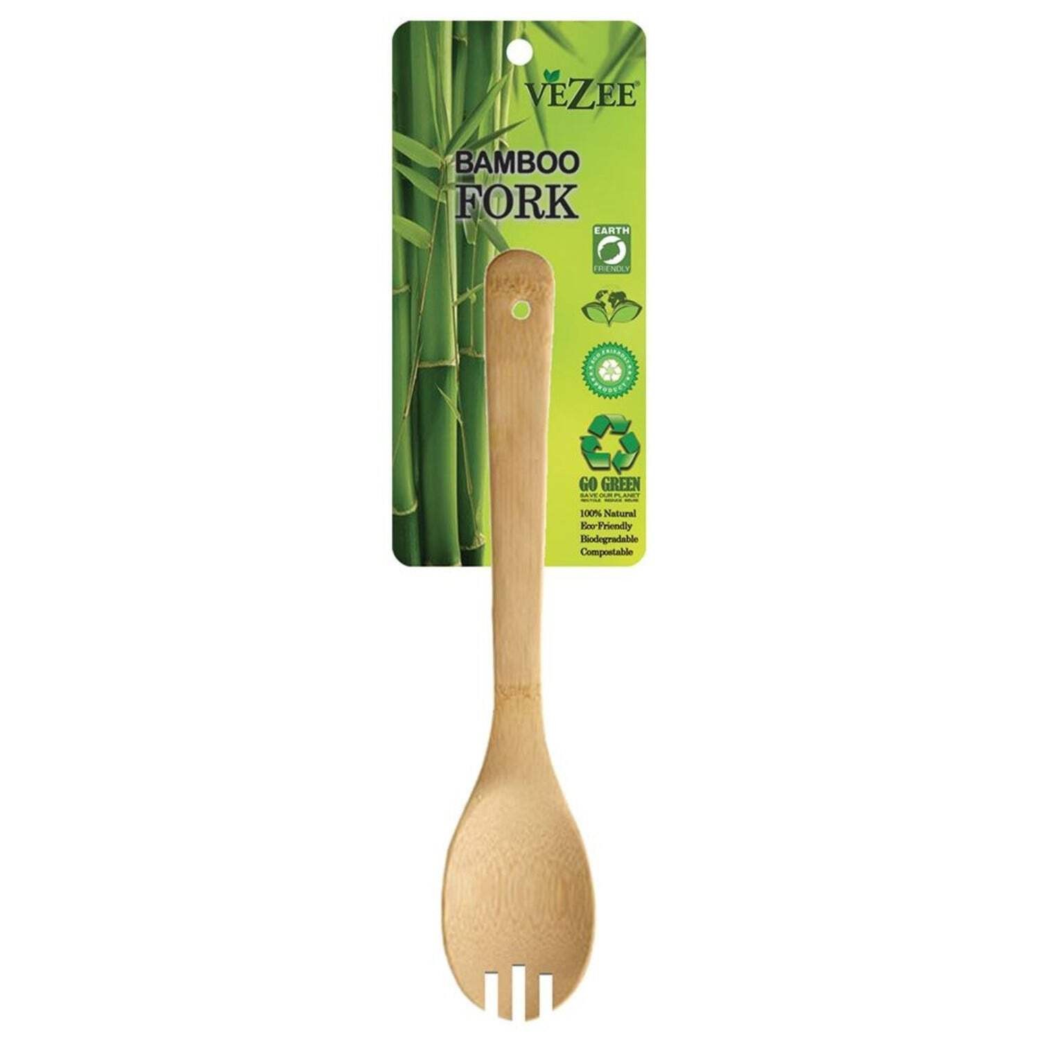 12 Inch Bamboo Serving Fork for Parties, Catering and Buffet Use