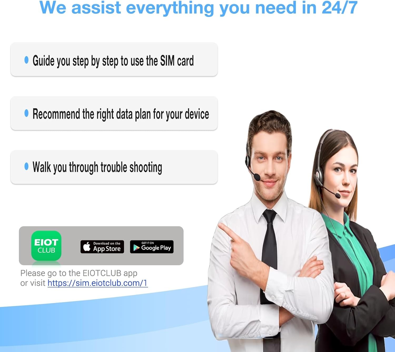 (2 Pack) EIOTCLUB Data SIM Card -Support USA 5G/4G Coverage Network for Cellular