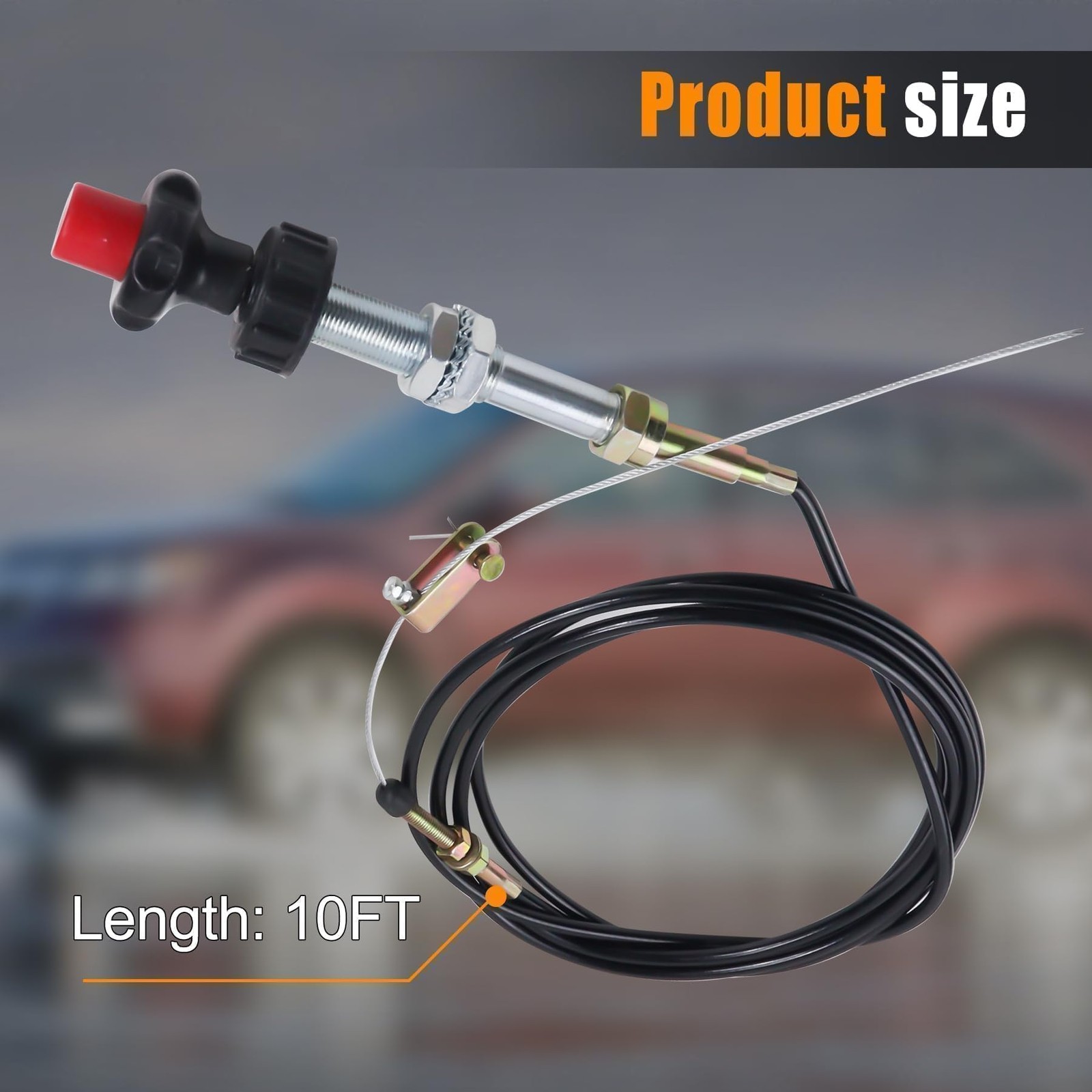 VCGTX10 10 Ft Heavy Duty Vernier Locking Throttle Cable PTO Dump Application