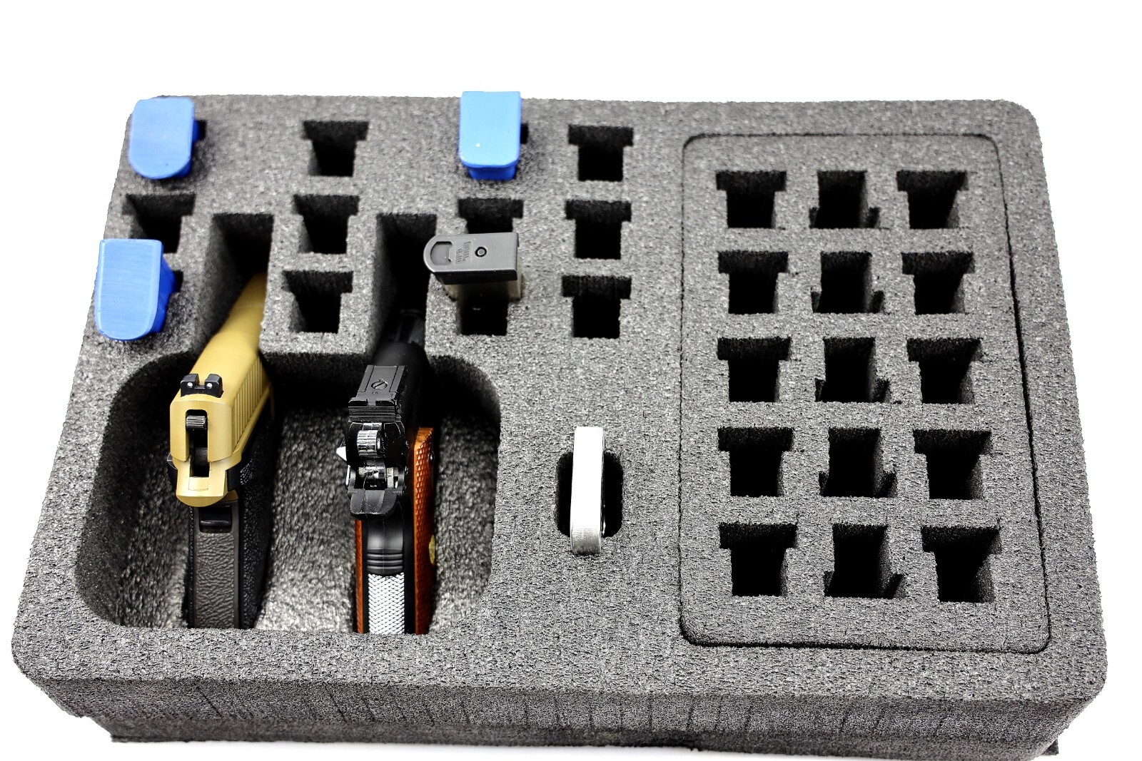 New Precut 2 Pistol handgun Range foam fits Pelican 1500 im2300 case + storage