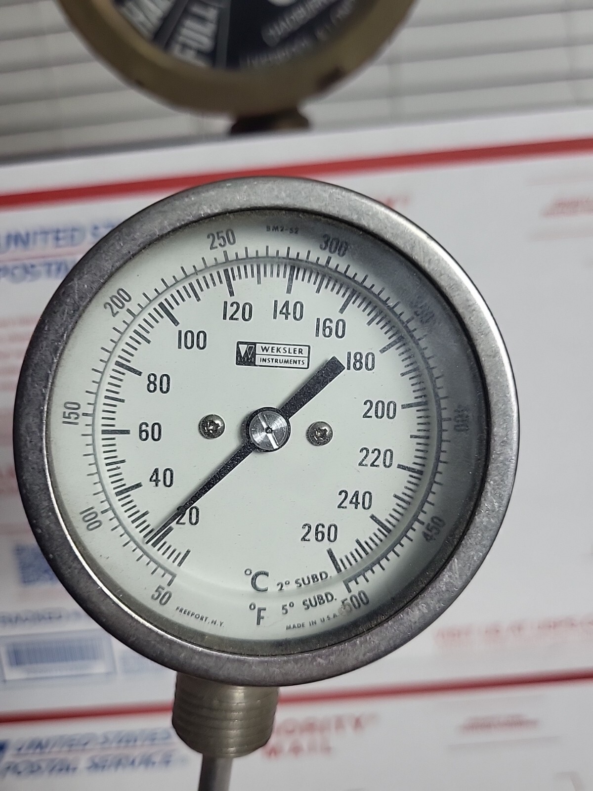 Vintage Weksler Instruments Thermometer Temperature Gauge Probe