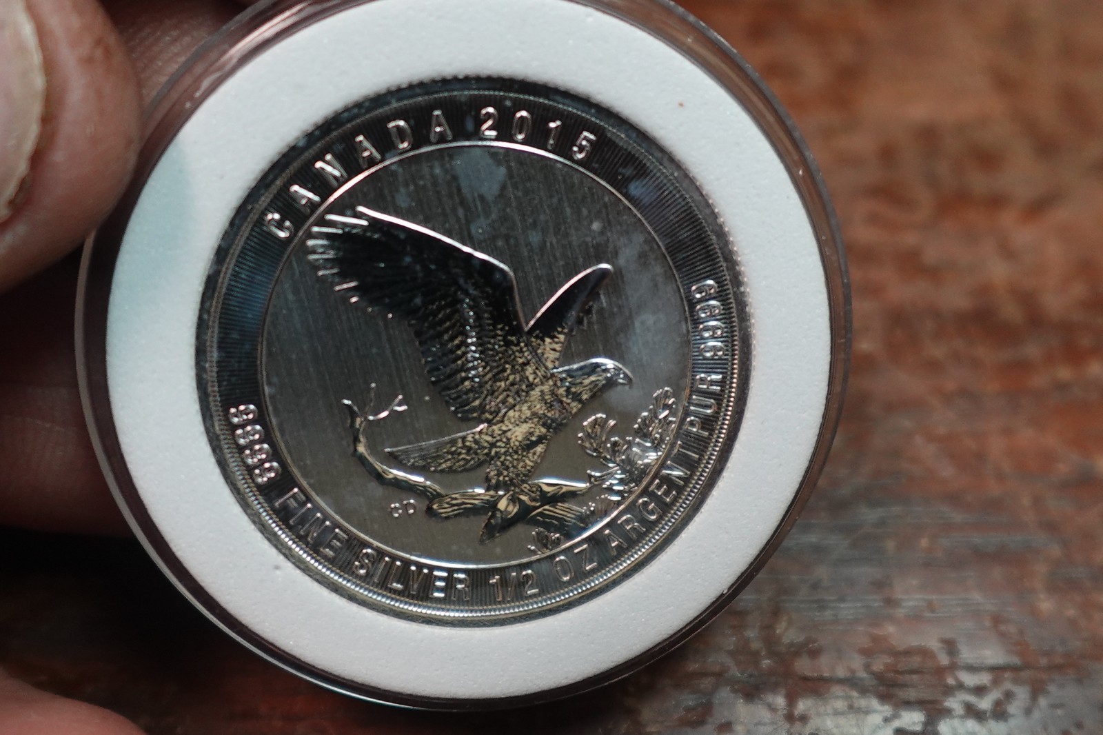 2015 Canada $2 Bald Eagle 1/2oz .9999 Fine Silver Coin Rev Proof