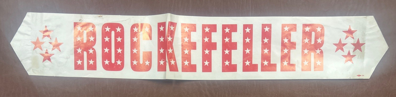 ROCKEFELLER Political Sticker 24 1/2” x 4”