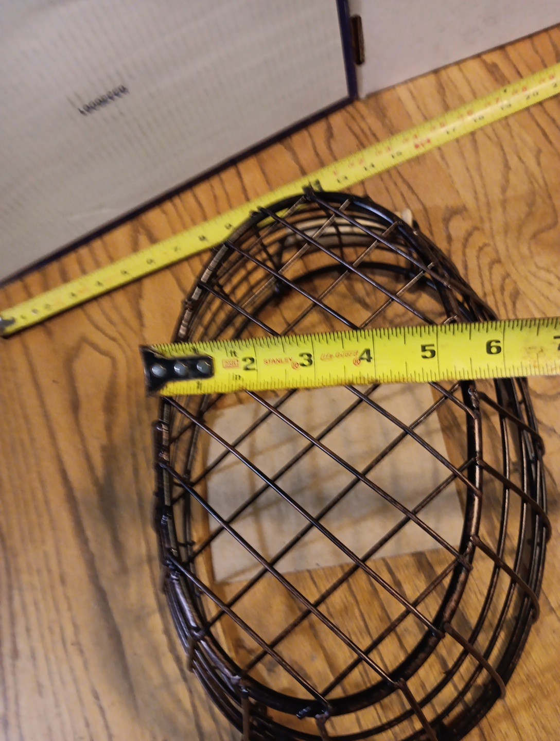 14 In X 10In Wire Basket With Wood Handles