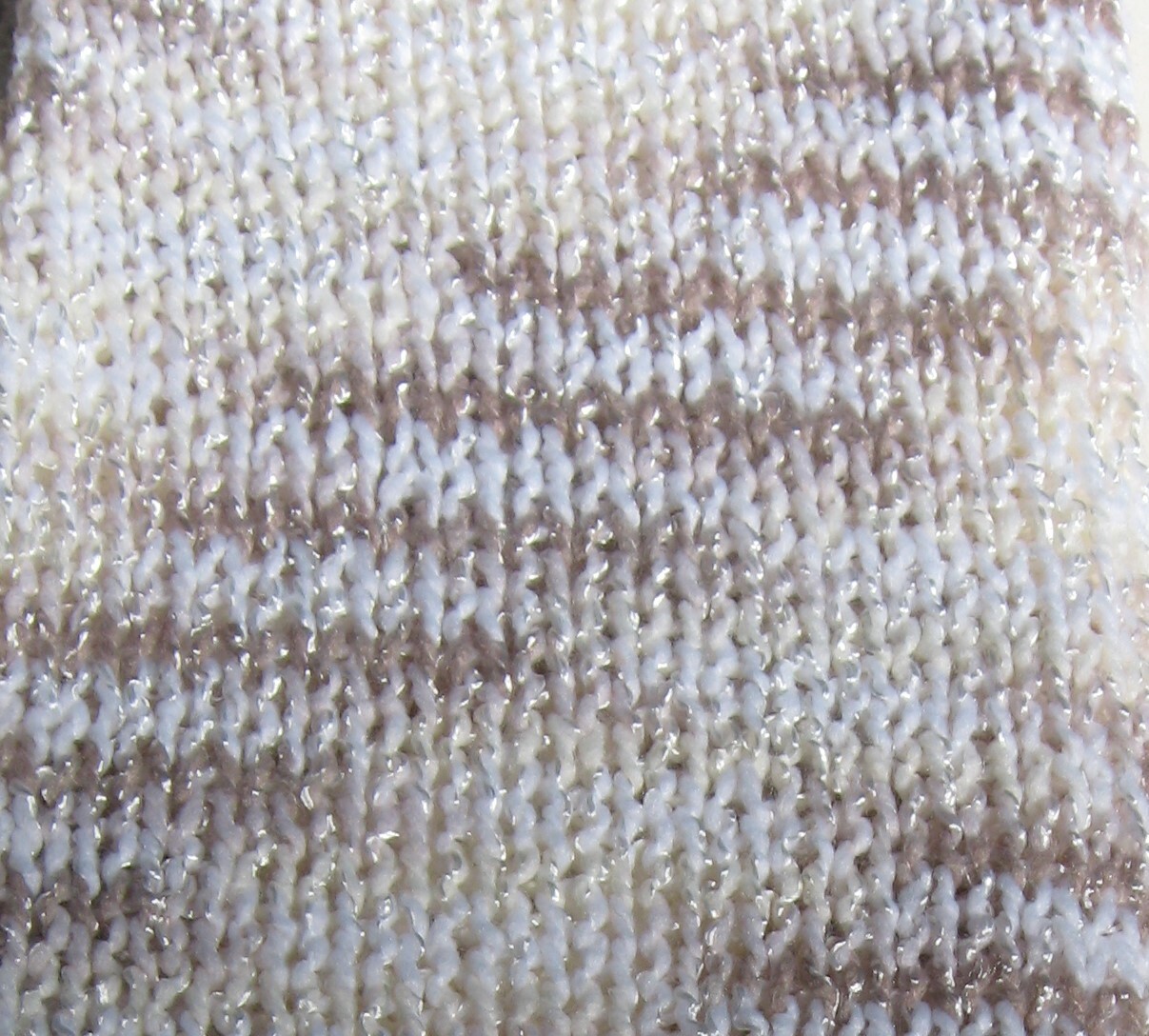 New Handmade Women's Knitted Scarf Soft Taupe 5 inches wide Yellow White Brown