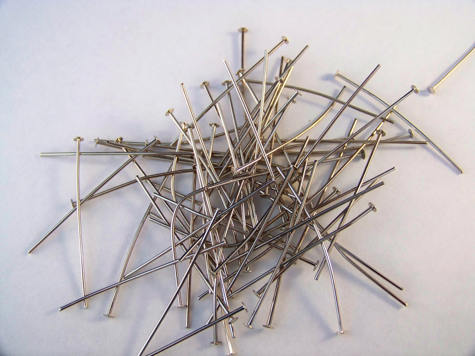 50 - 1 1/2 " (38 mm) SILVER  PINS CHANDELIER LAMP BEAD PRISM CRYSTAL CONNECTOR