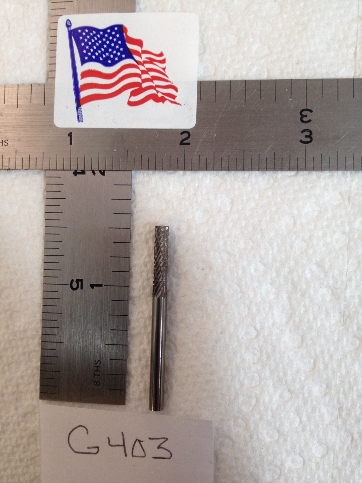 1 NEW FALCON / SGS 1/8" SHANK CARBIDE BURR. SB-43 DOUBLE CUT. END CUT (G403)