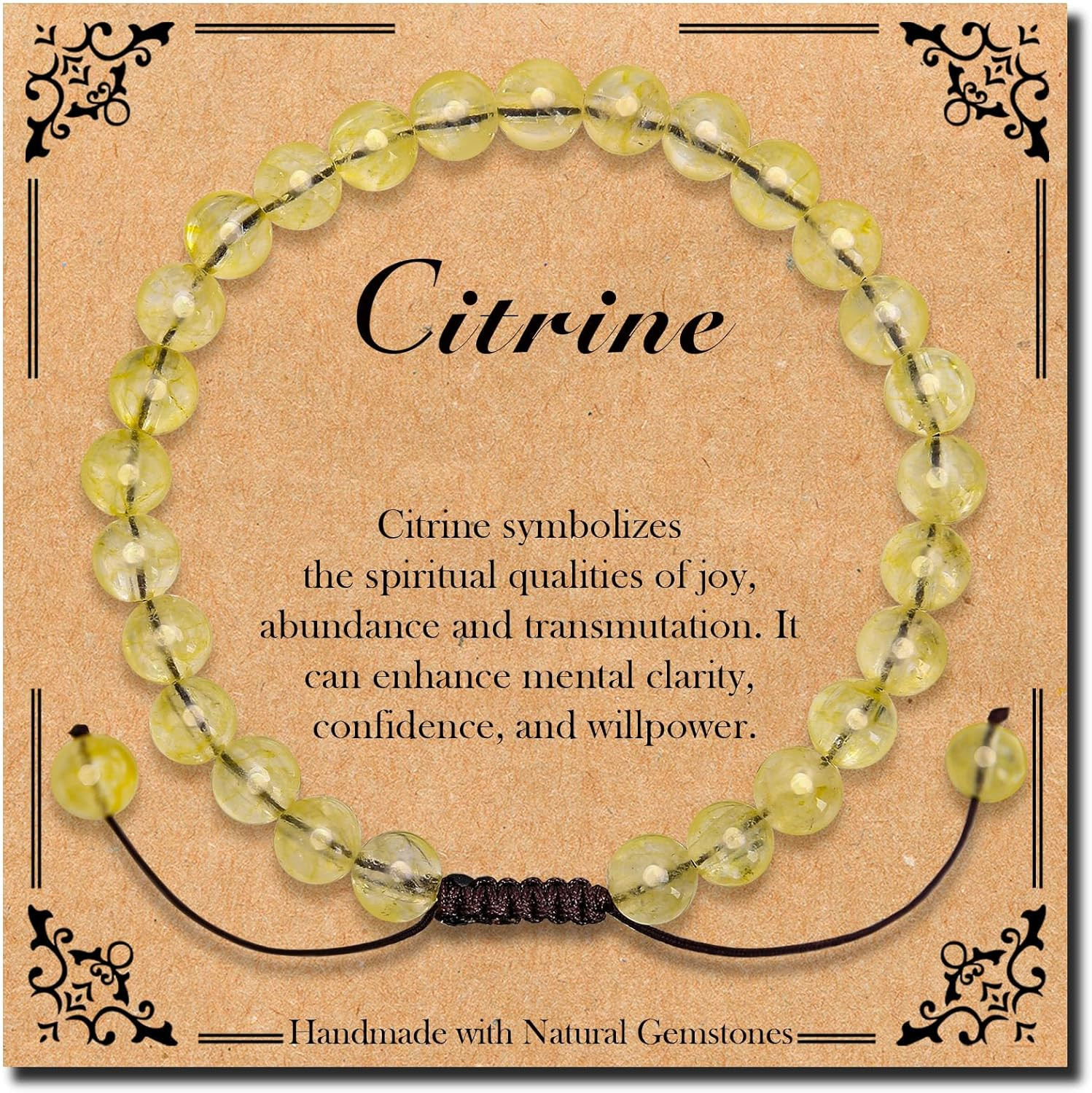 Braided Genuine Bracelet, Elegant Handcrafted Natural Gemstone Crystal Bracelet