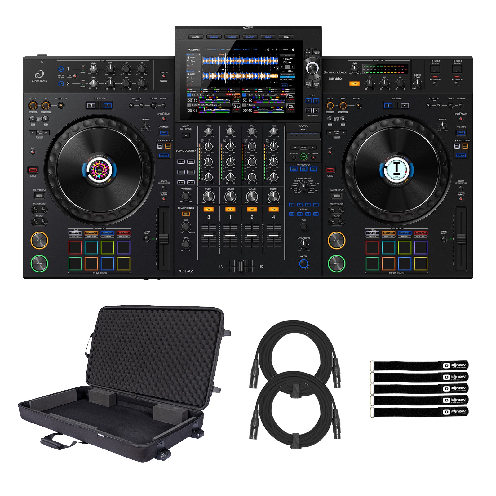 AlphaTheta XDJ-AZ Professional All-in-One DJ Controller System w Rolling Case