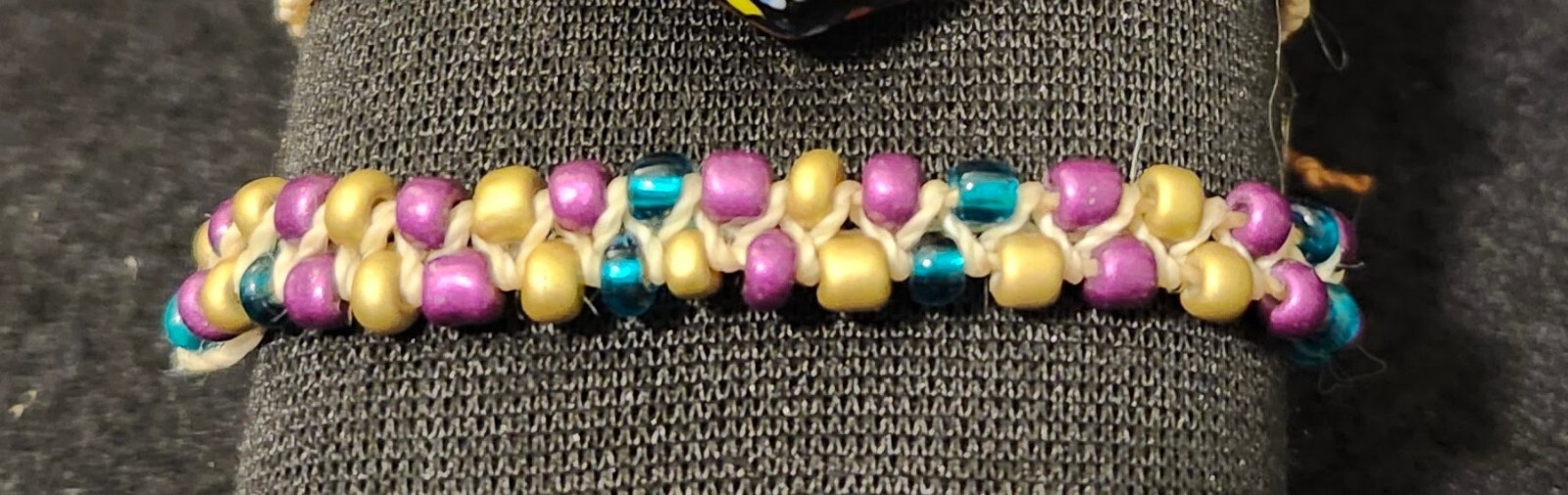 Handmade waxed cotton bracelet